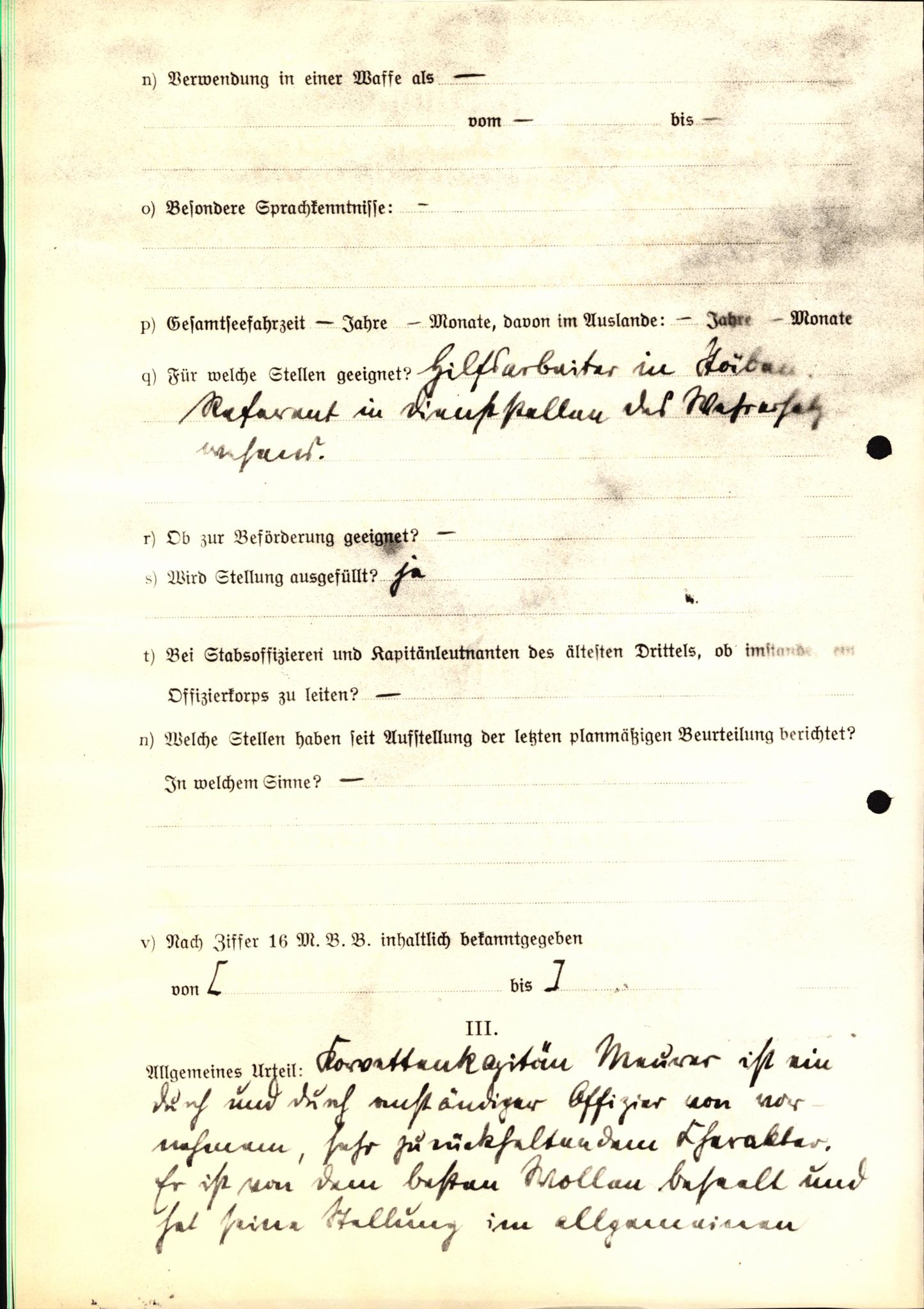 Forsvaret, Forsvarets overkommando II, AV/RA-RAFA-3915/D/Db/L0022: CI Questionaires. Tyske okkupasjonsstyrker i Norge. Tyskere., 1945-1946, p. 70