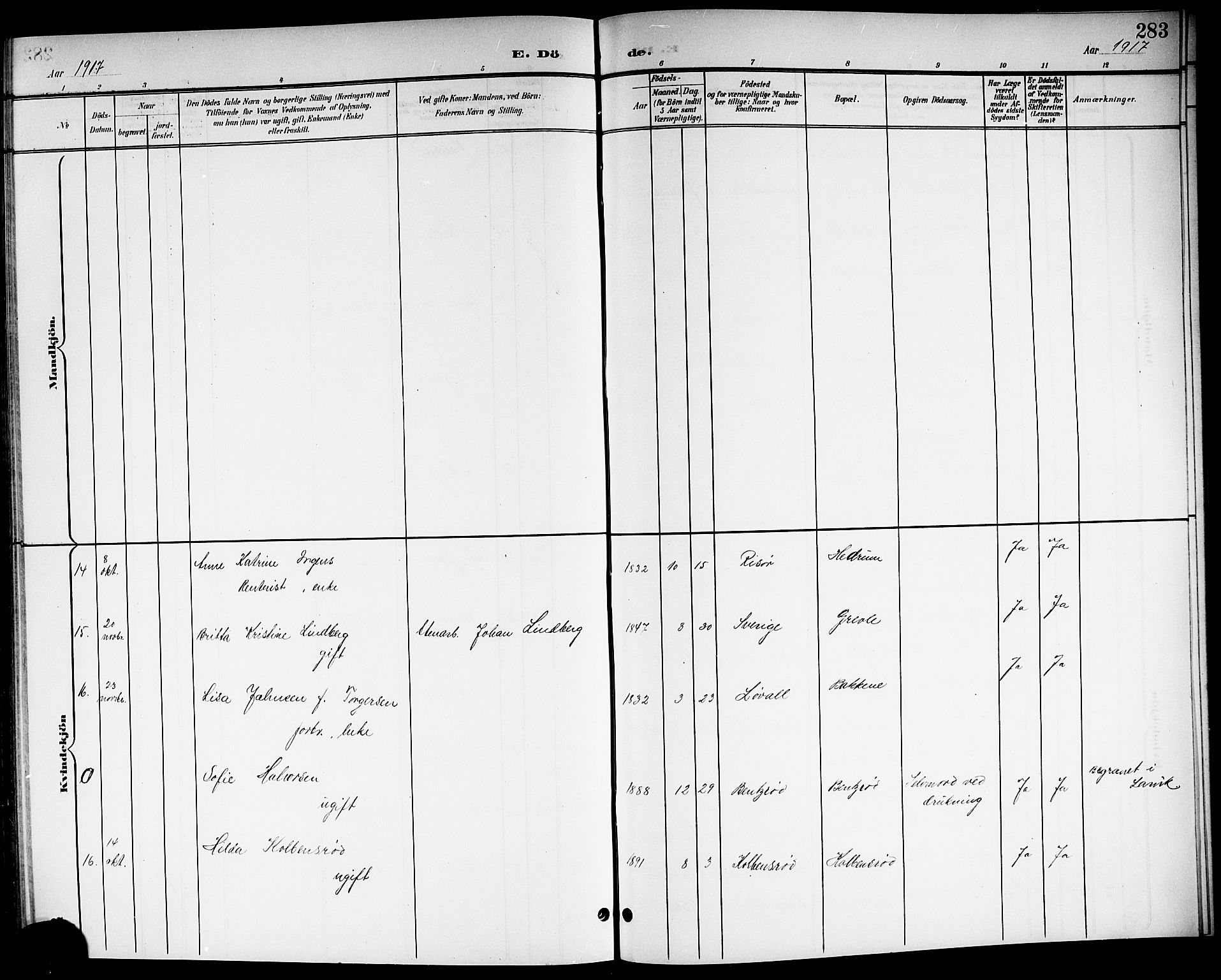 Brunlanes kirkebøker, SAKO/A-342/G/Ga/L0004: Parish register (copy) no. I 4, 1898-1921, p. 283