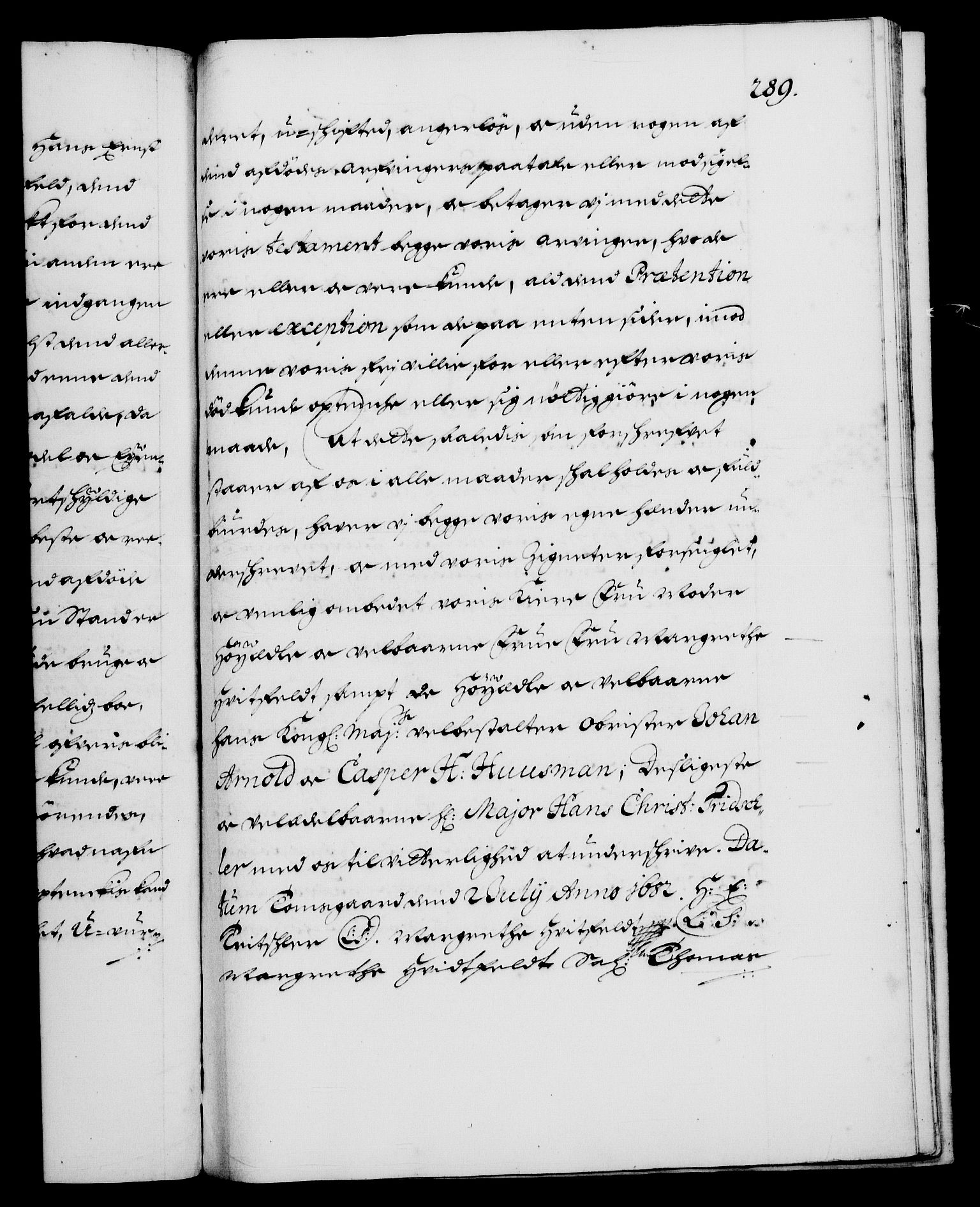 Danske Kanselli 1572-1799, RA/EA-3023/F/Fc/Fca/Fcaa/L0013: Norske registre (mikrofilm), 1681-1684, p. 289a