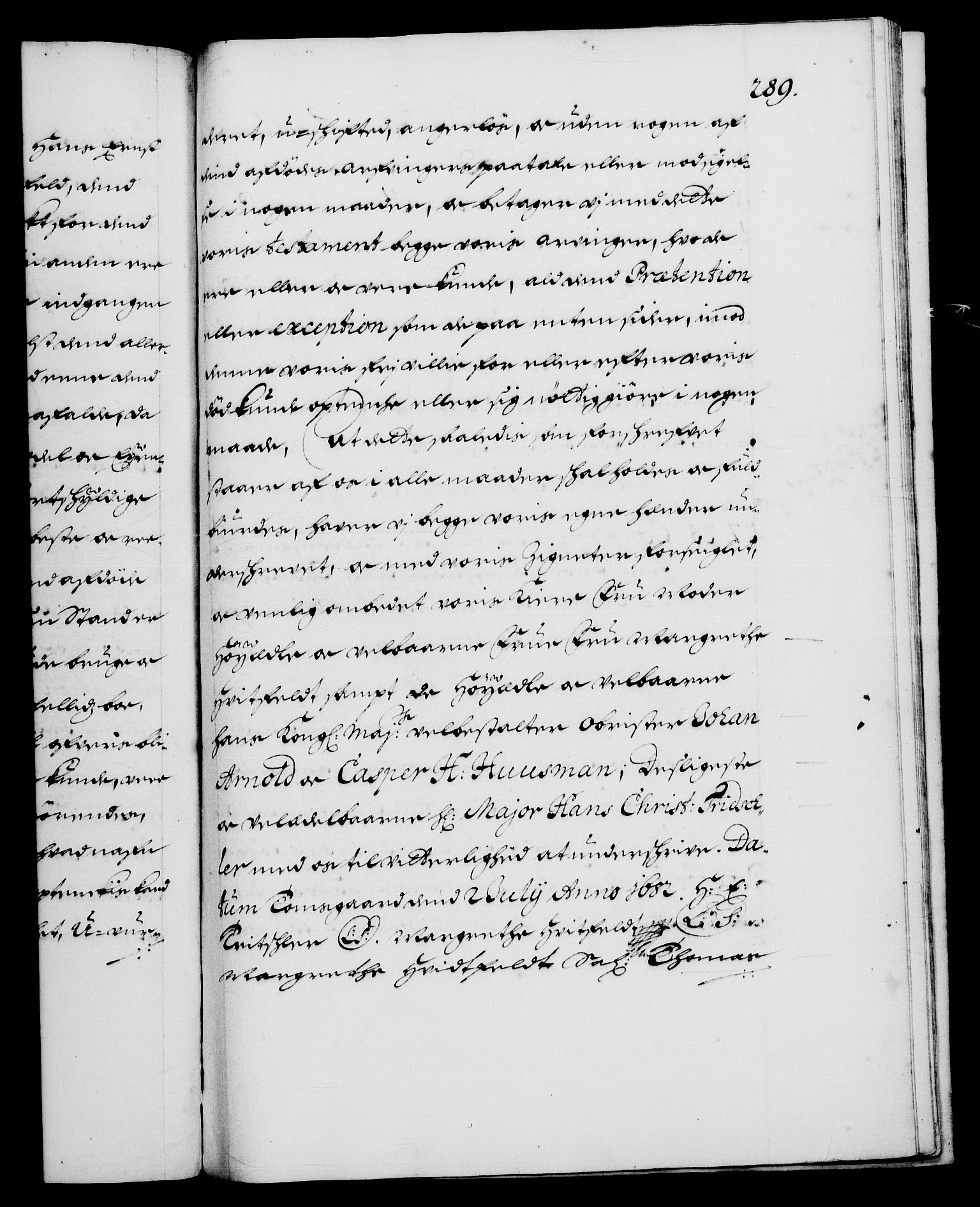 Danske Kanselli 1572-1799, AV/RA-EA-3023/F/Fc/Fca/Fcaa/L0013: Norske registre (mikrofilm), 1681-1684, p. 289a