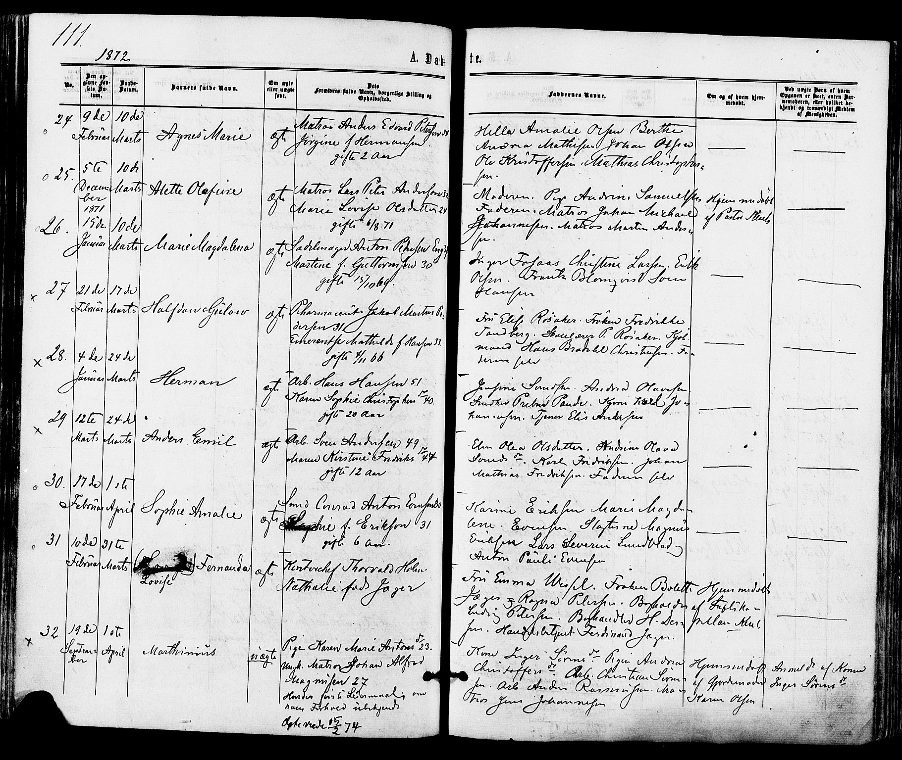 Tønsberg kirkebøker, AV/SAKO-A-330/F/Fa/L0009: Parish register (official) no. I 9, 1865-1873, p. 111