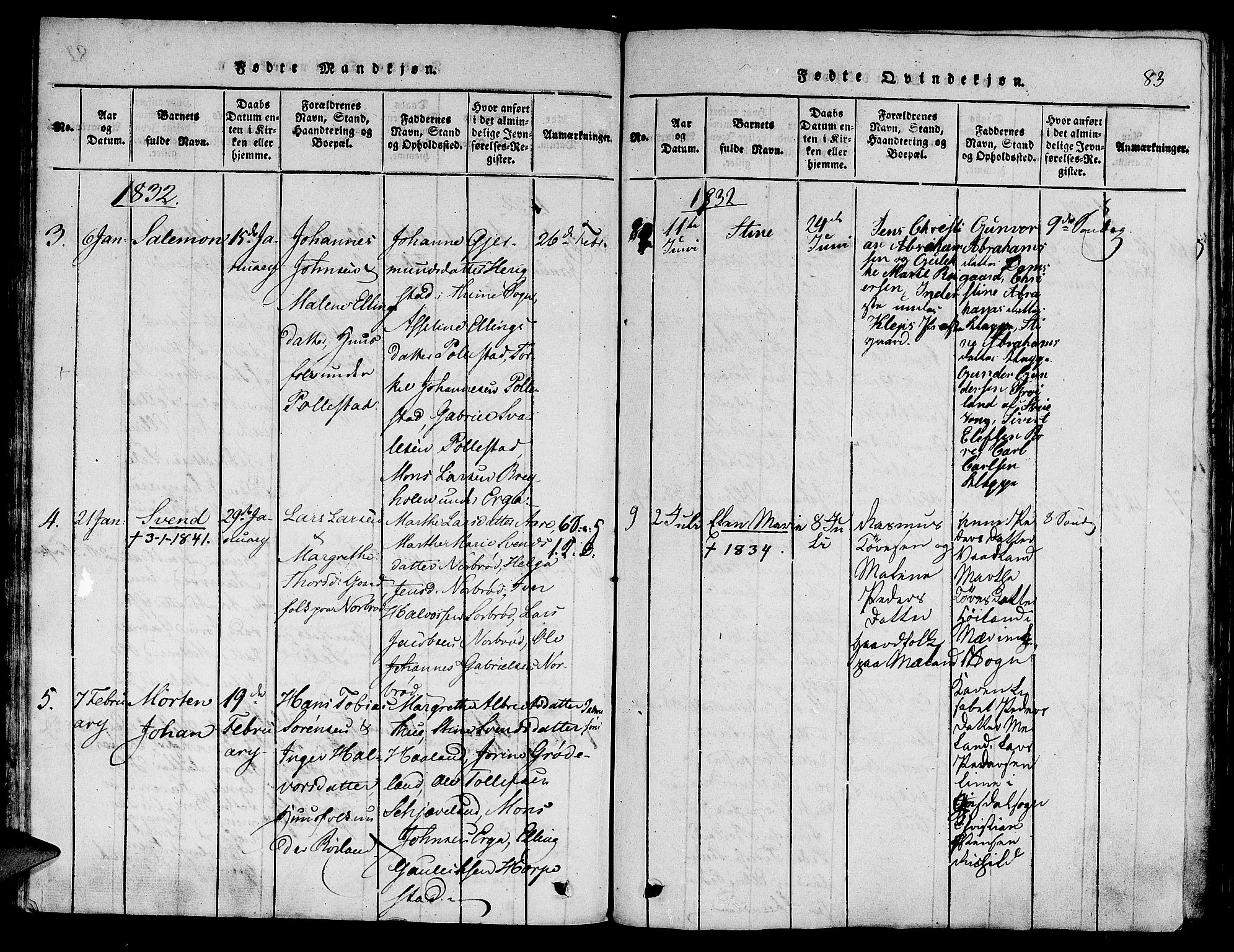 Klepp sokneprestkontor, SAST/A-101803/001/3/30BA/L0002: Parish register (official) no. A 2, 1816-1833, p. 83