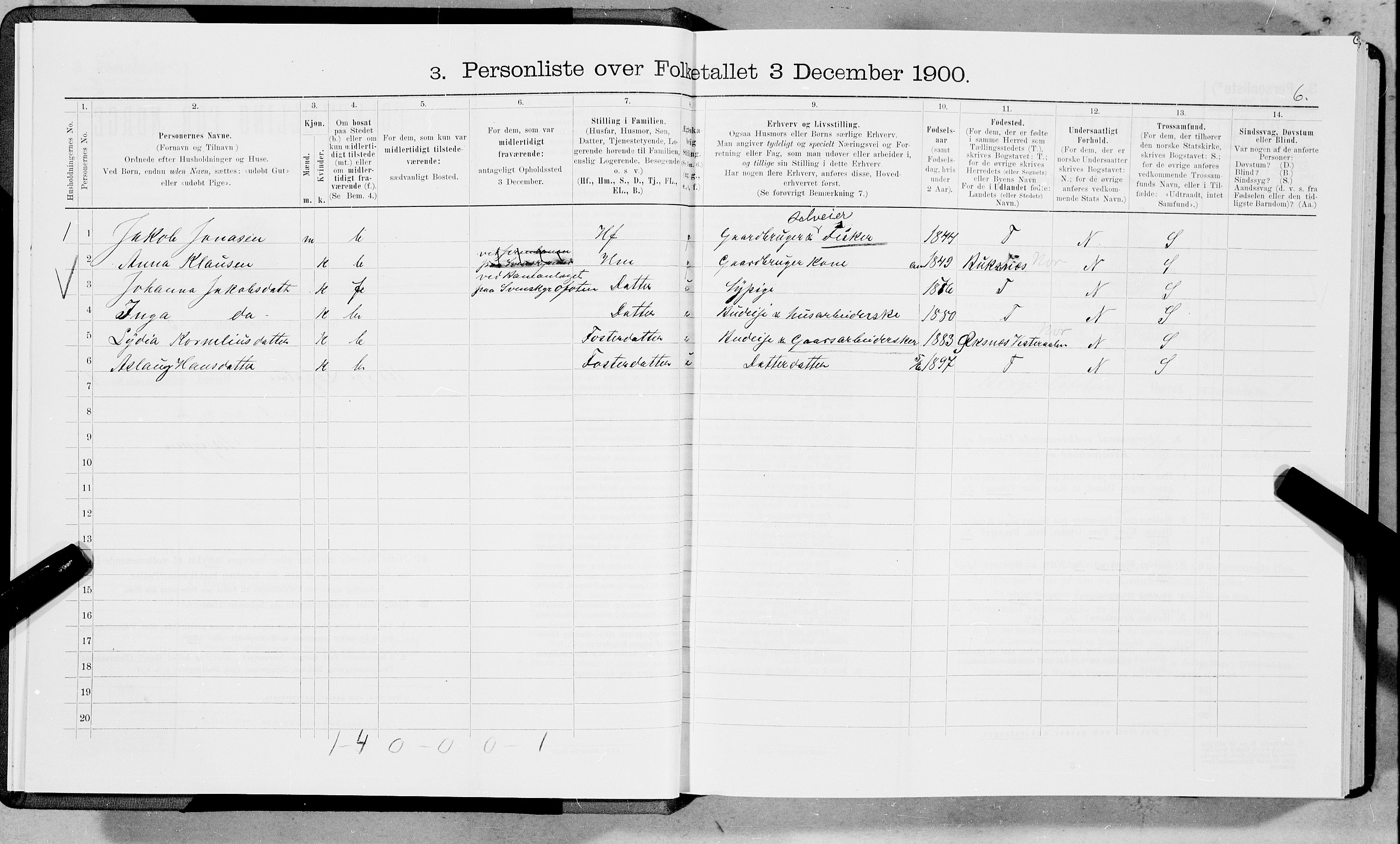 SAT, 1900 census for Borge, 1900, p. 35