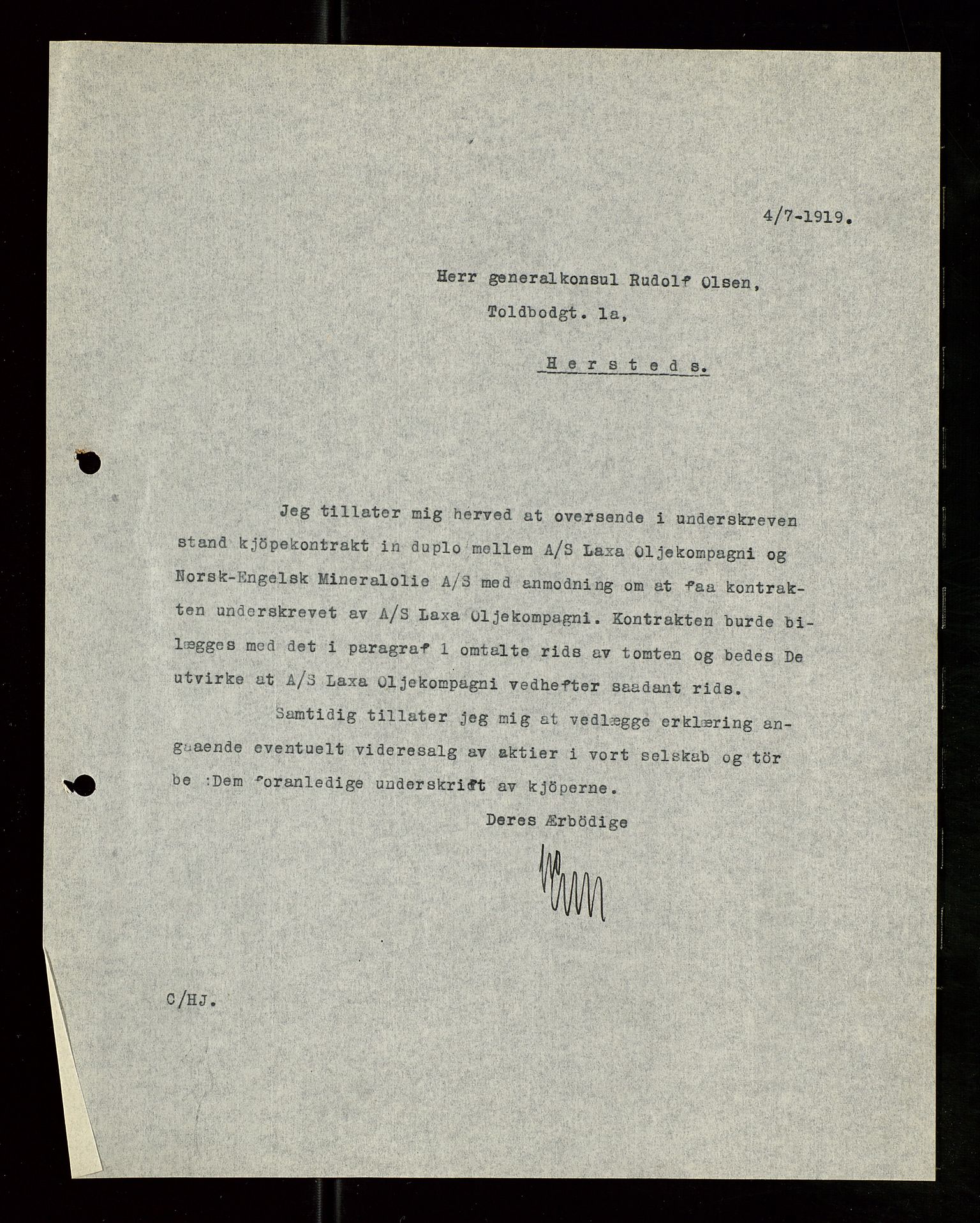 Pa 1521 - A/S Norske Shell, SAST/A-101915/E/Ea/Eaa/L0007: Sjefskorrespondanse, 1919, p. 672