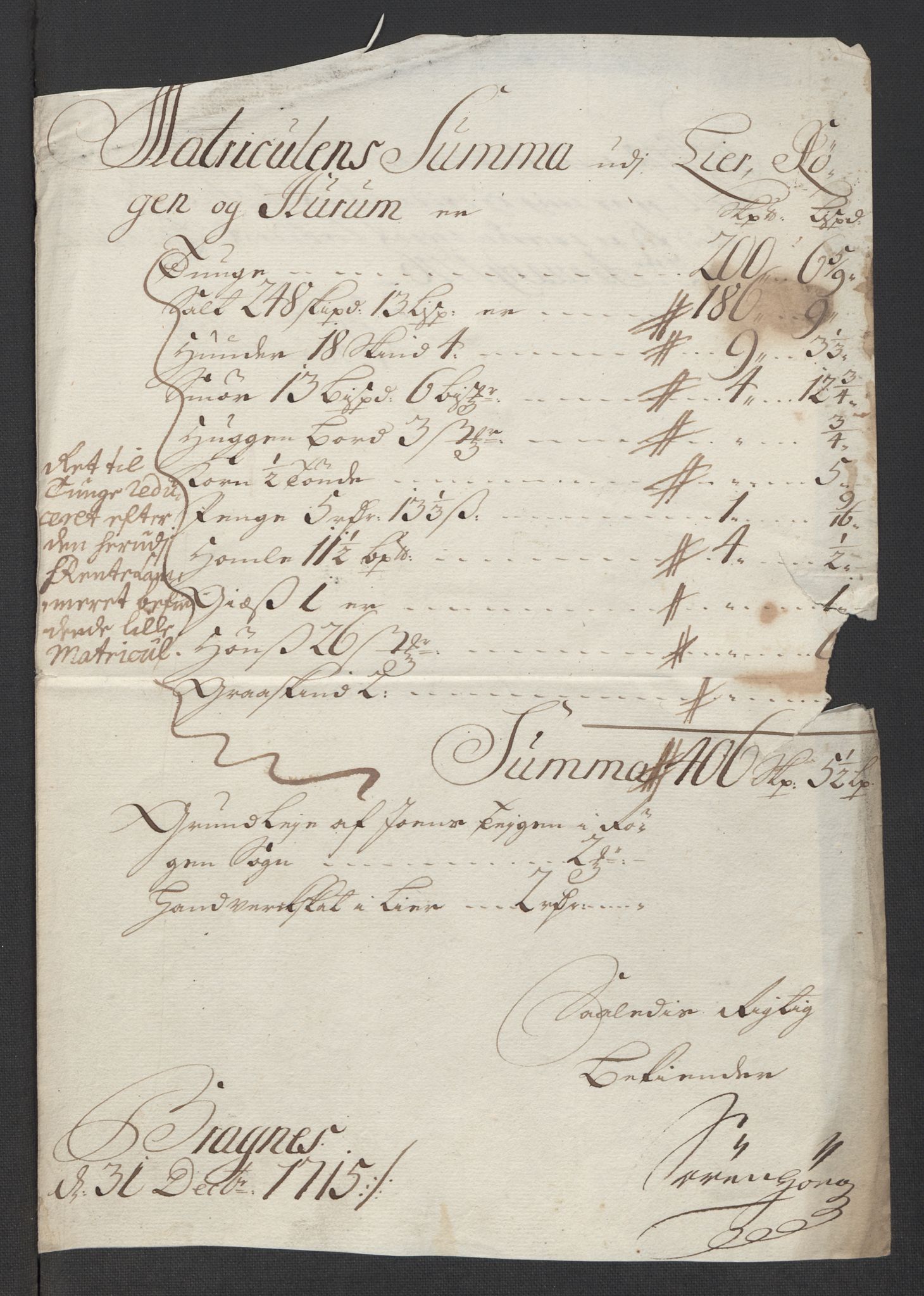 Rentekammeret inntil 1814, Reviderte regnskaper, Fogderegnskap, AV/RA-EA-4092/R31/L1710: Fogderegnskap Hurum, Røyken, Eiker, Lier og Buskerud, 1715-1716, p. 14