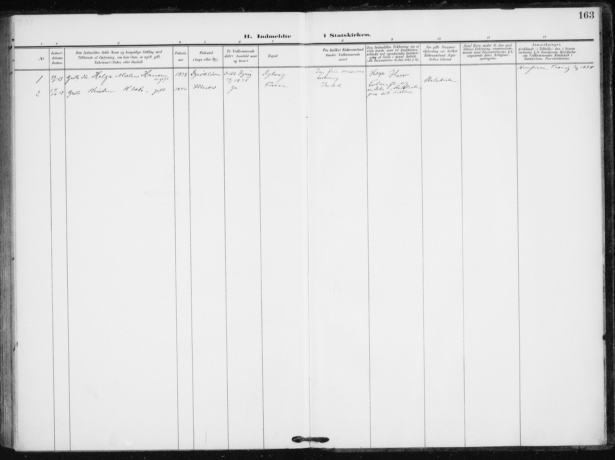 Tranøy sokneprestkontor, SATØ/S-1313/I/Ia/Iaa/L0013kirke: Parish register (official) no. 13, 1905-1922, p. 163