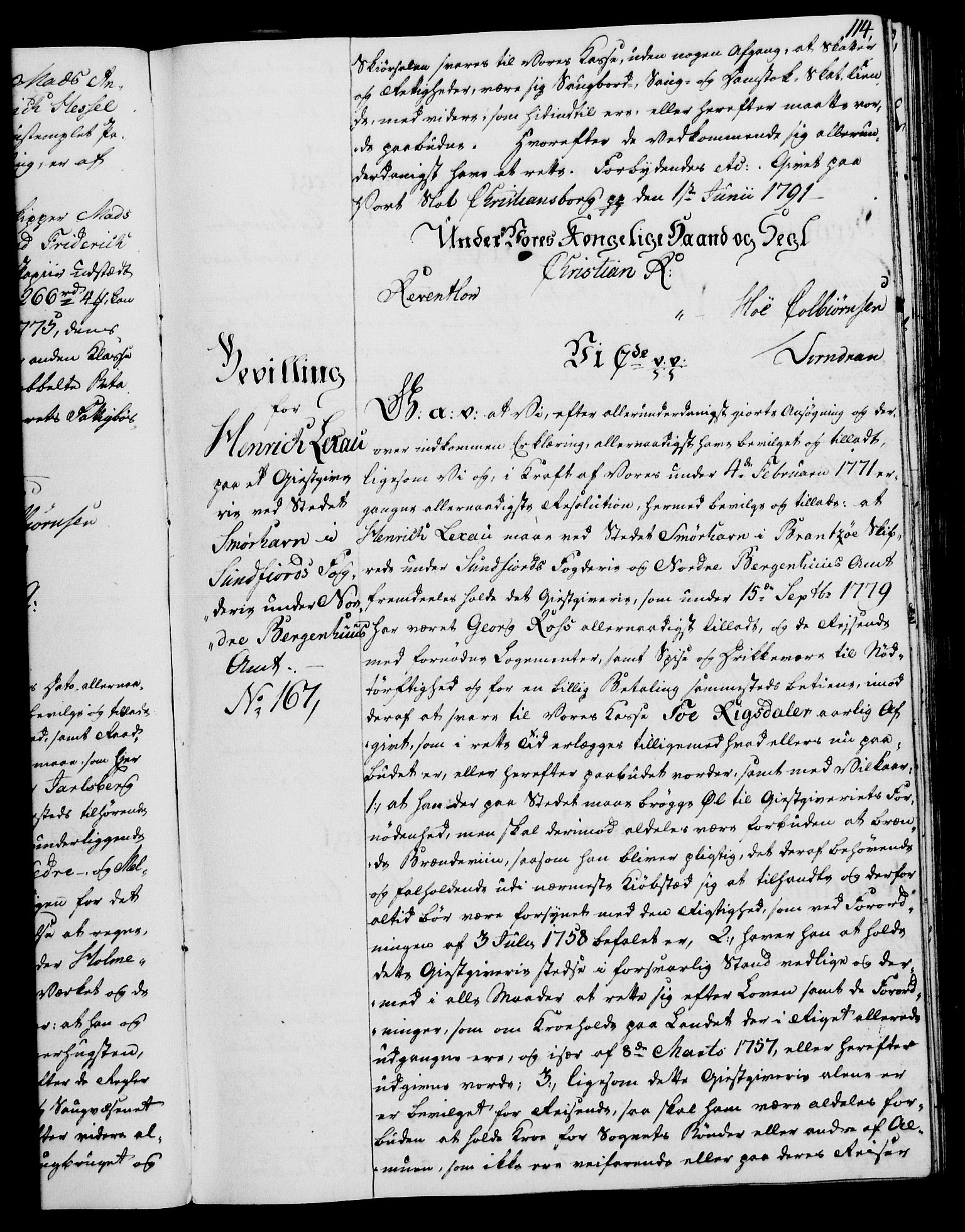 Rentekammeret, Kammerkanselliet, AV/RA-EA-3111/G/Gg/Gga/L0015: Norsk ekspedisjonsprotokoll med register (merket RK 53.15), 1790-1791, p. 114