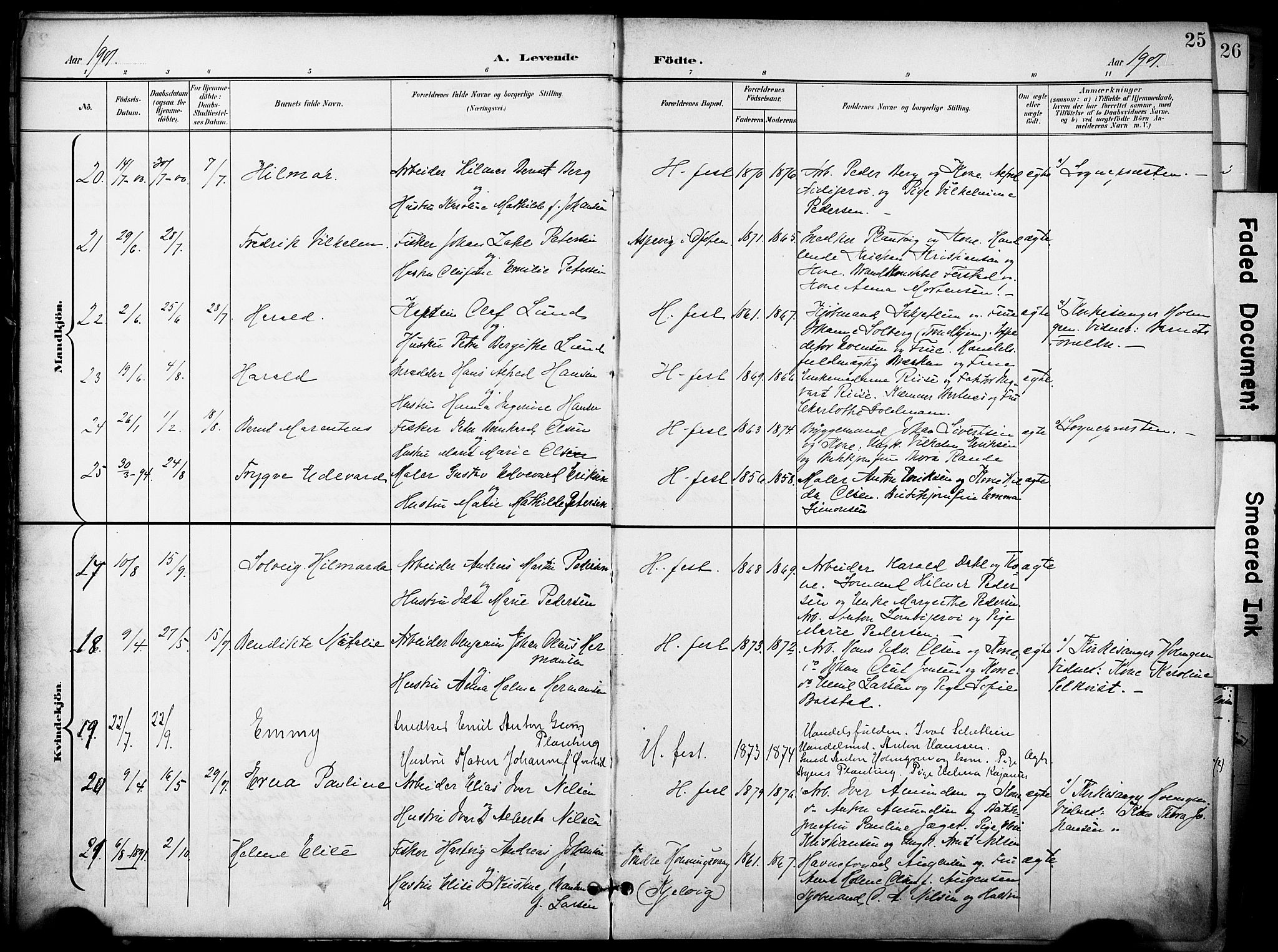 Hammerfest sokneprestkontor, SATØ/S-1347/H/Ha/L0010.kirke: Parish register (official) no. 10, 1898-1905, p. 25