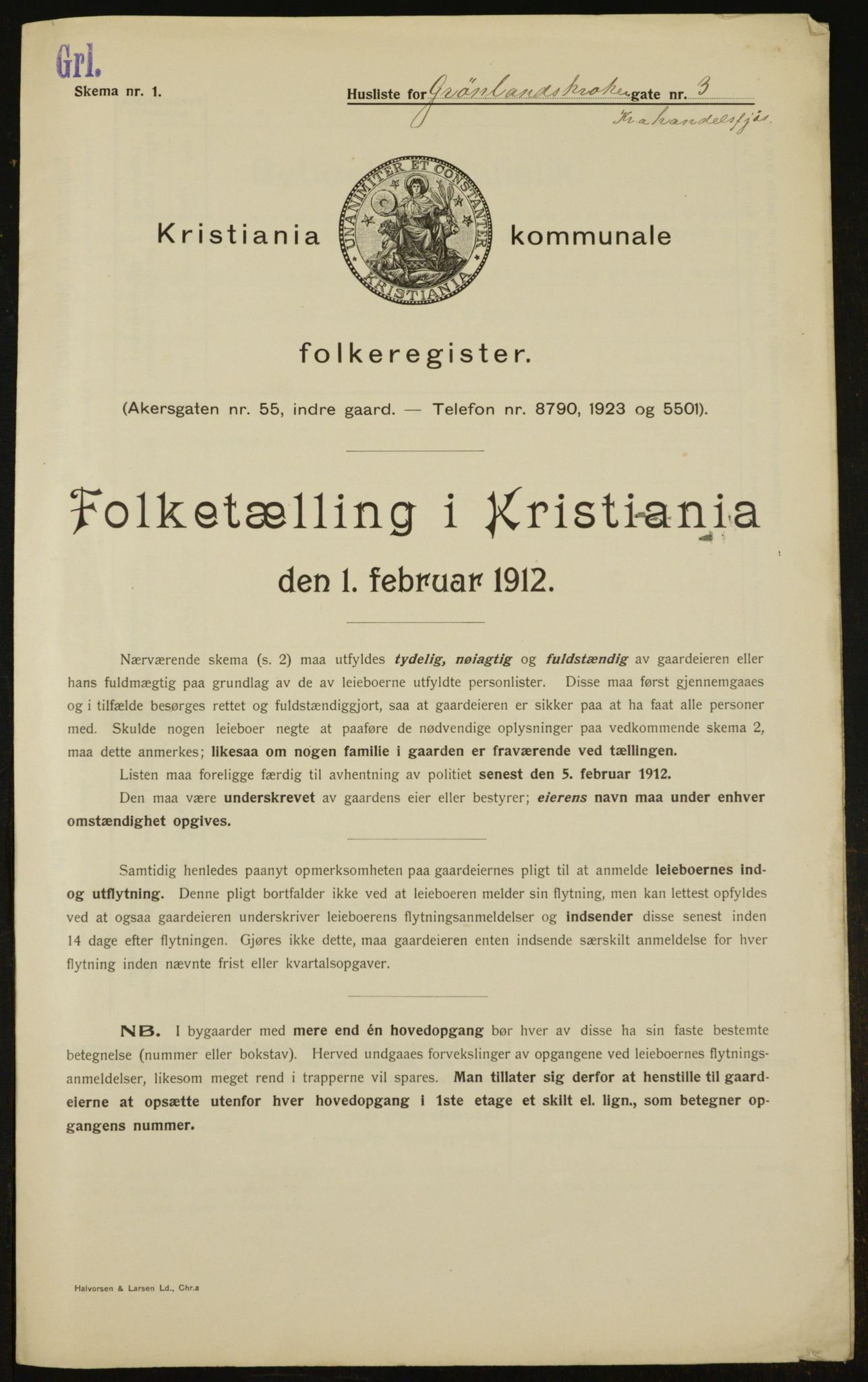 OBA, Municipal Census 1912 for Kristiania, 1912, p. 31391