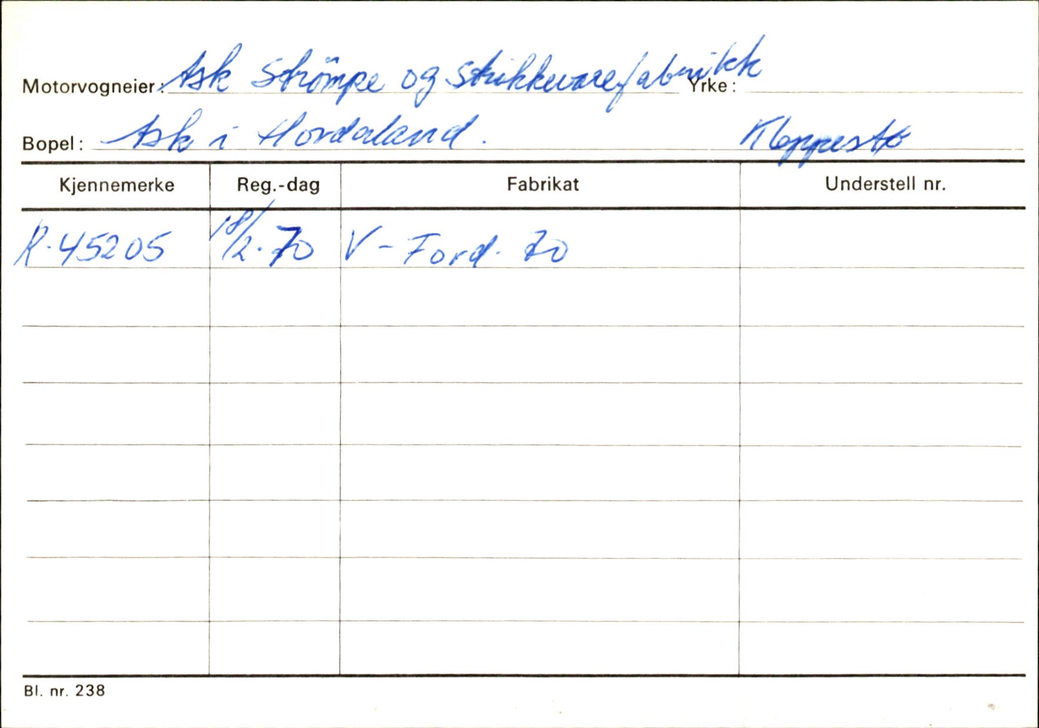 Statens vegvesen, Hordaland vegkontor, AV/SAB-A-5201/2/Ha/L0002: R-eierkort A, 1920-1971, p. 1000