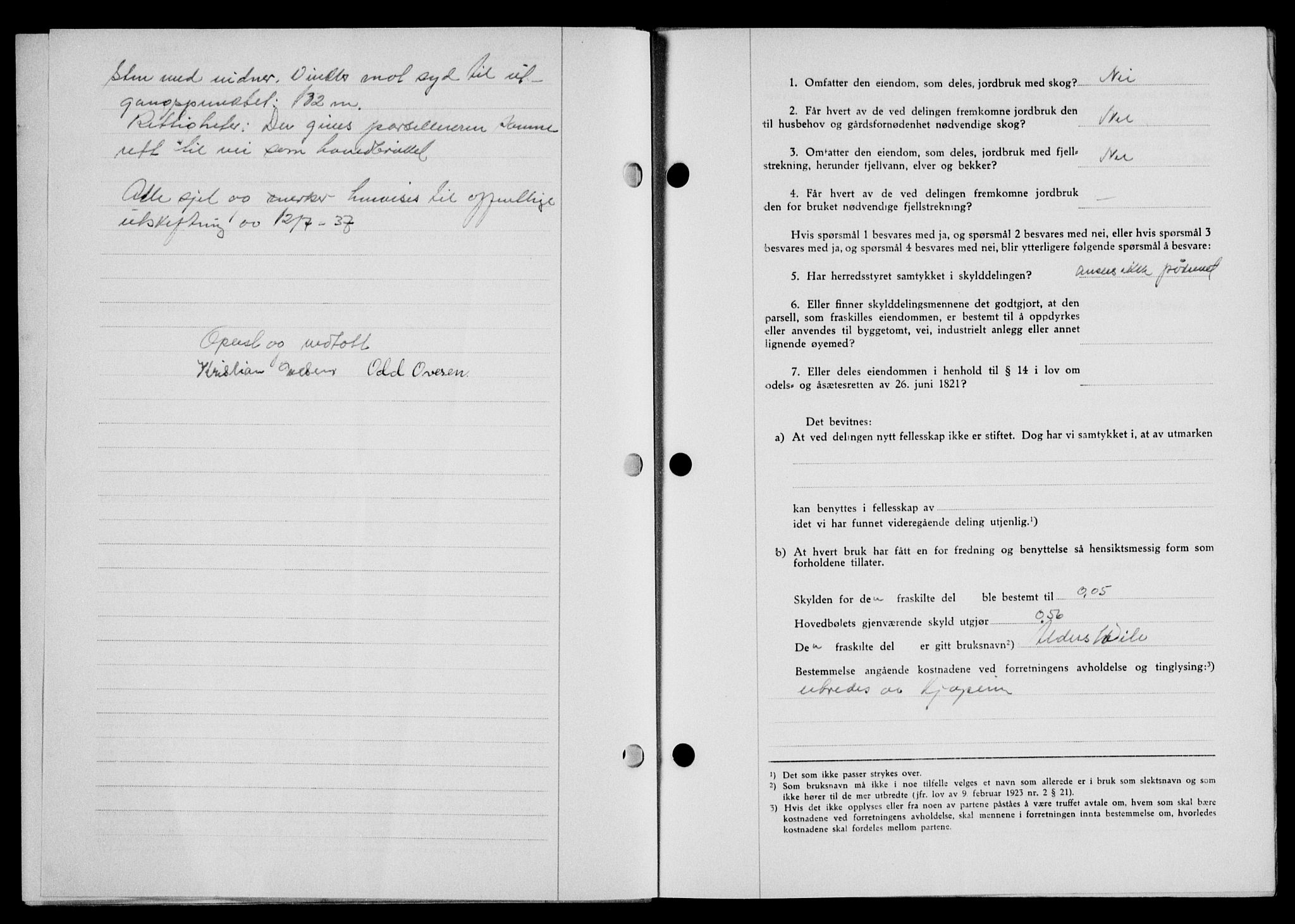 Lofoten sorenskriveri, SAT/A-0017/1/2/2C/L0013a: Mortgage book no. 13a, 1944-1946, Diary no: : 629/1945