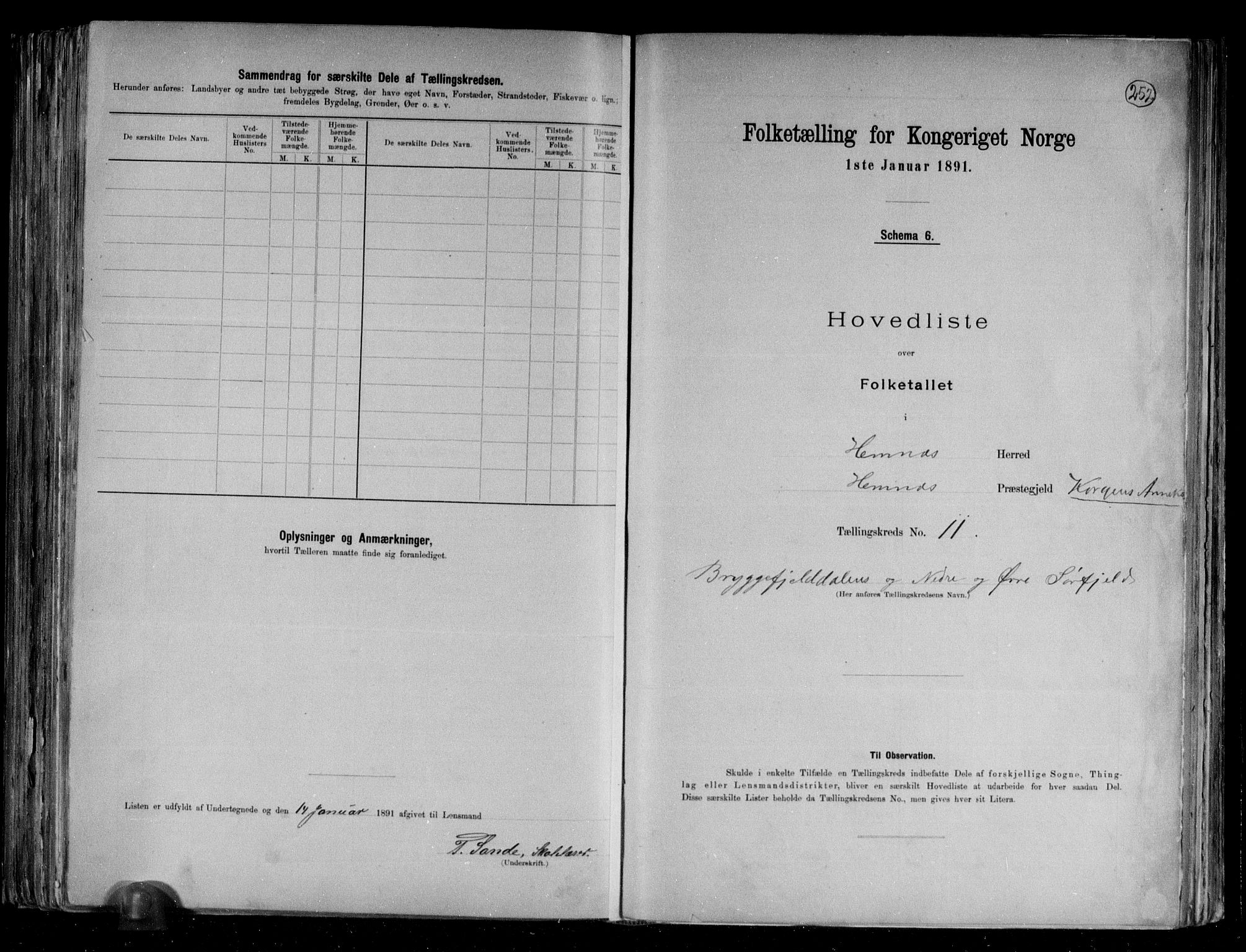 RA, 1891 census for 1832 Hemnes, 1891, p. 27