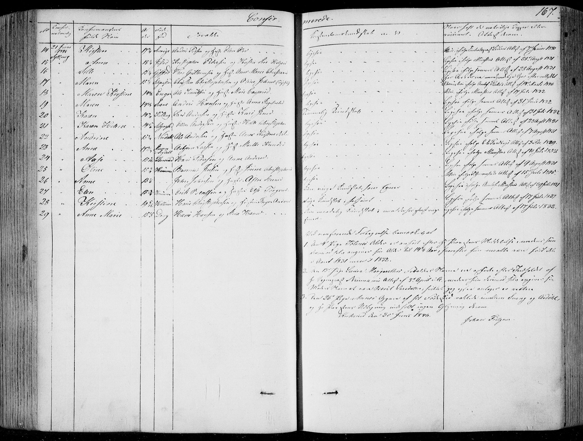 Lier kirkebøker, AV/SAKO-A-230/F/Fa/L0011: Parish register (official) no. I 11, 1843-1854, p. 167