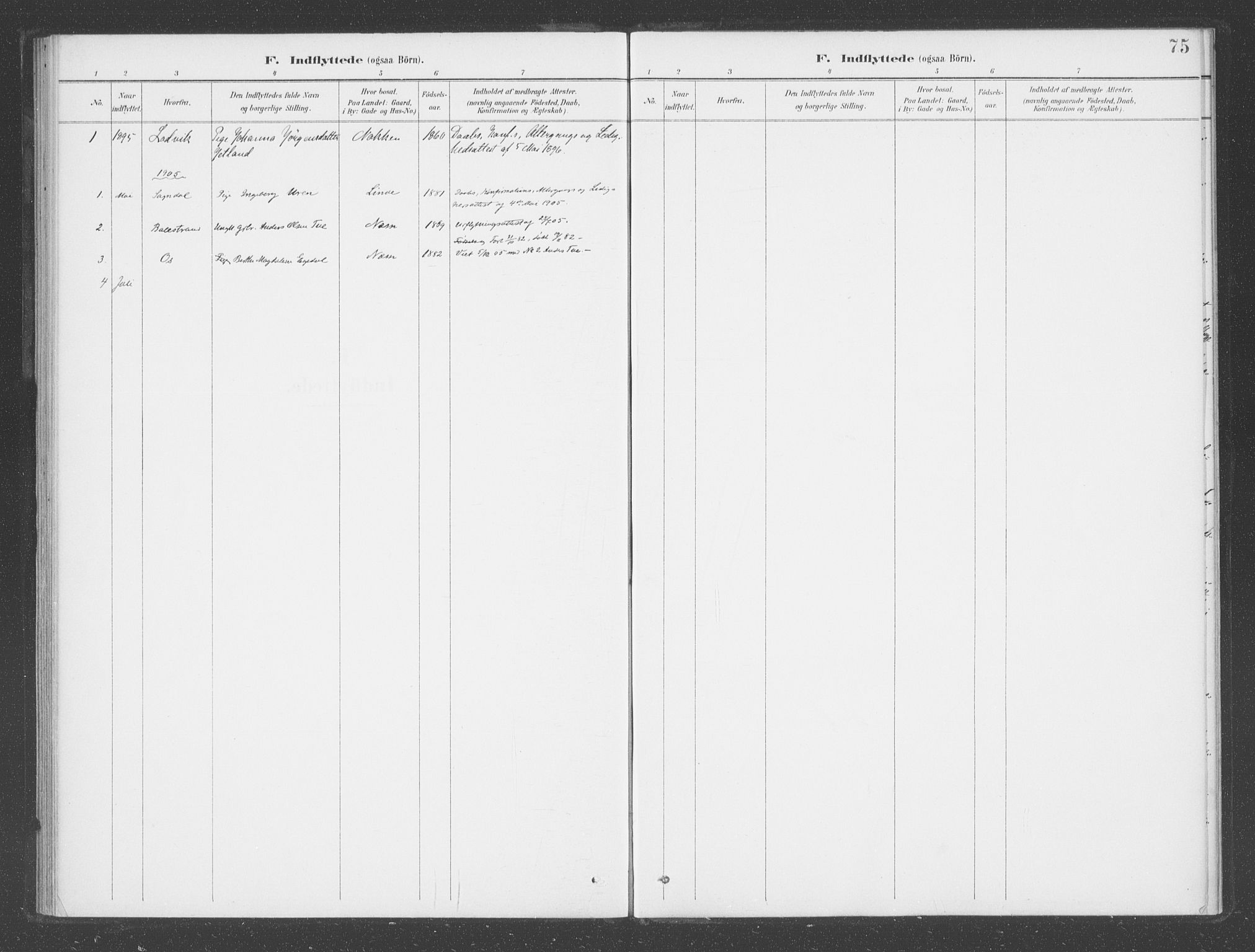 Vik sokneprestembete, AV/SAB-A-81501/H/Haa/Haad/L0002: Parish register (official) no. D  2, 1891-1907, p. 75