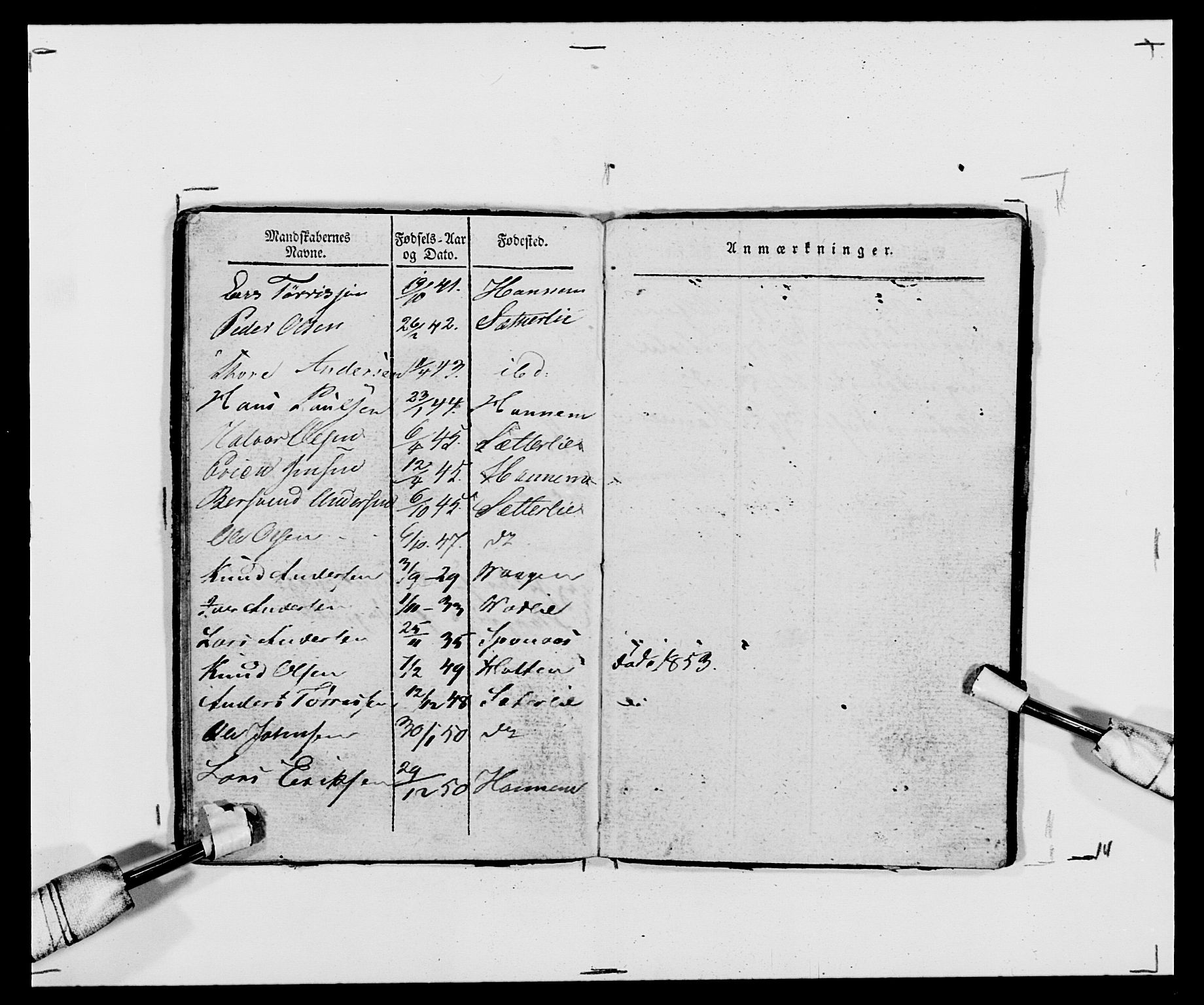 Generalitets- og kommissariatskollegiet, Det kongelige norske kommissariatskollegium, AV/RA-EA-5420/E/Eh/L0120: Tingvollske kompani, 1850-1870, p. 97