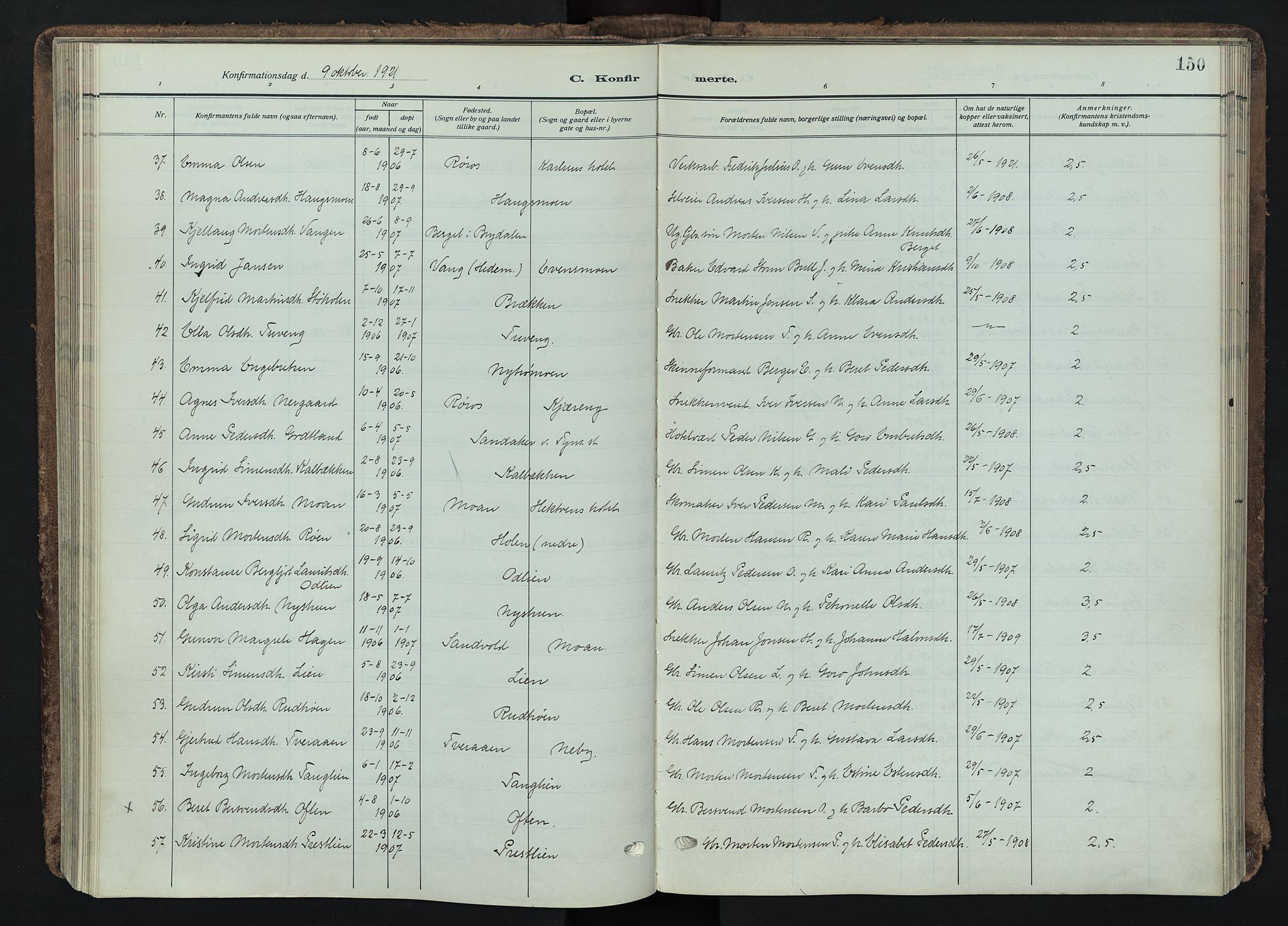 Tynset prestekontor, AV/SAH-PREST-058/H/Ha/Haa/L0026: Parish register (official) no. 26, 1915-1929, p. 150