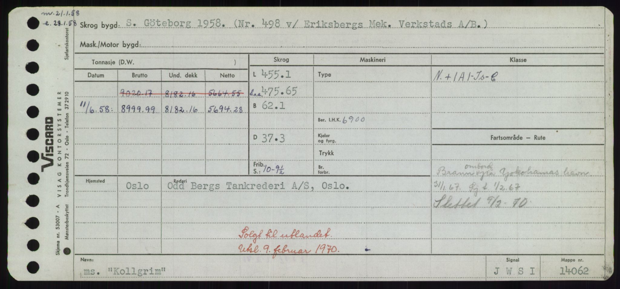 Sjøfartsdirektoratet med forløpere, Skipsmålingen, RA/S-1627/H/Hd/L0020: Fartøy, K-Kon, p. 449