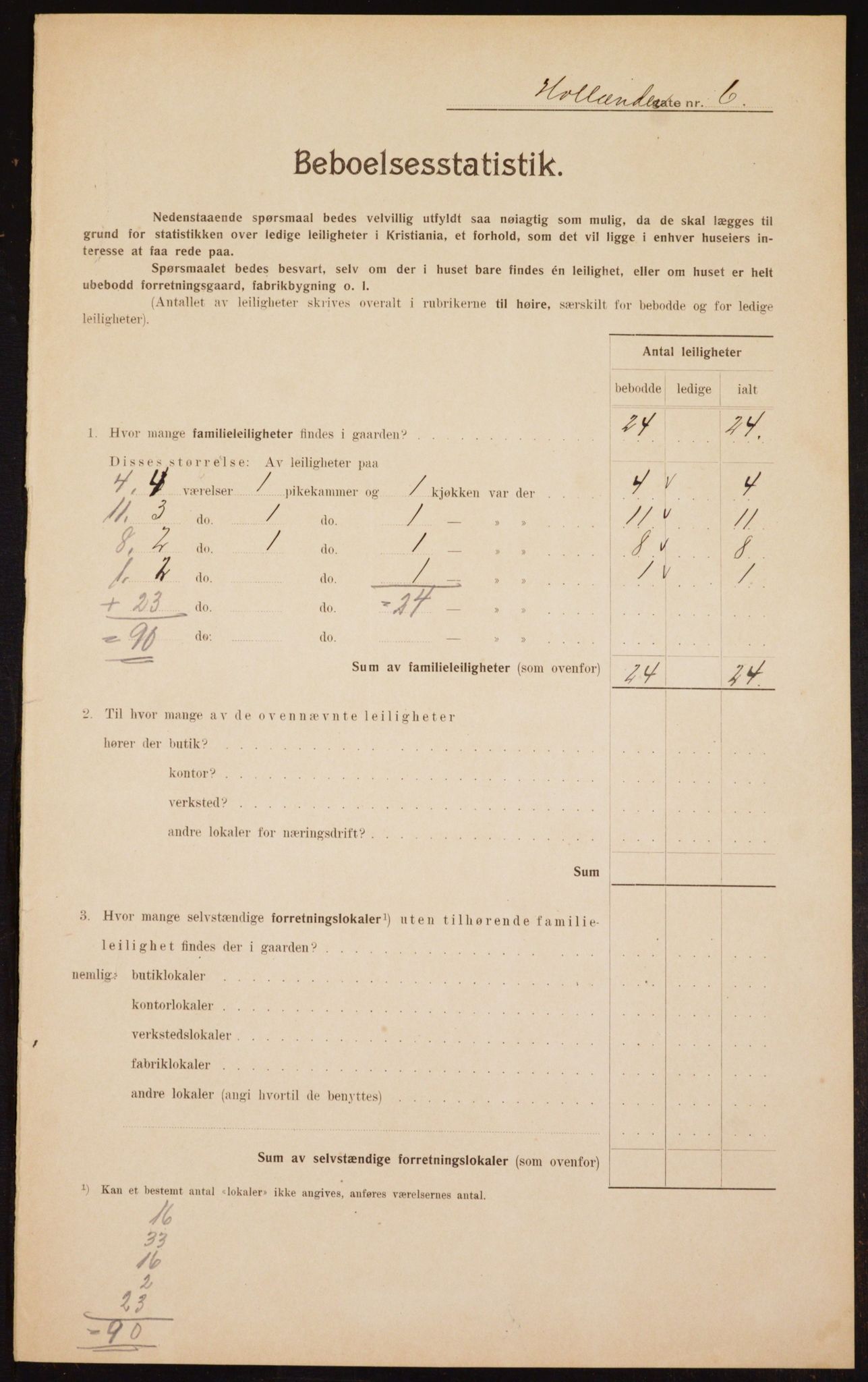 OBA, Municipal Census 1910 for Kristiania, 1910, p. 39983