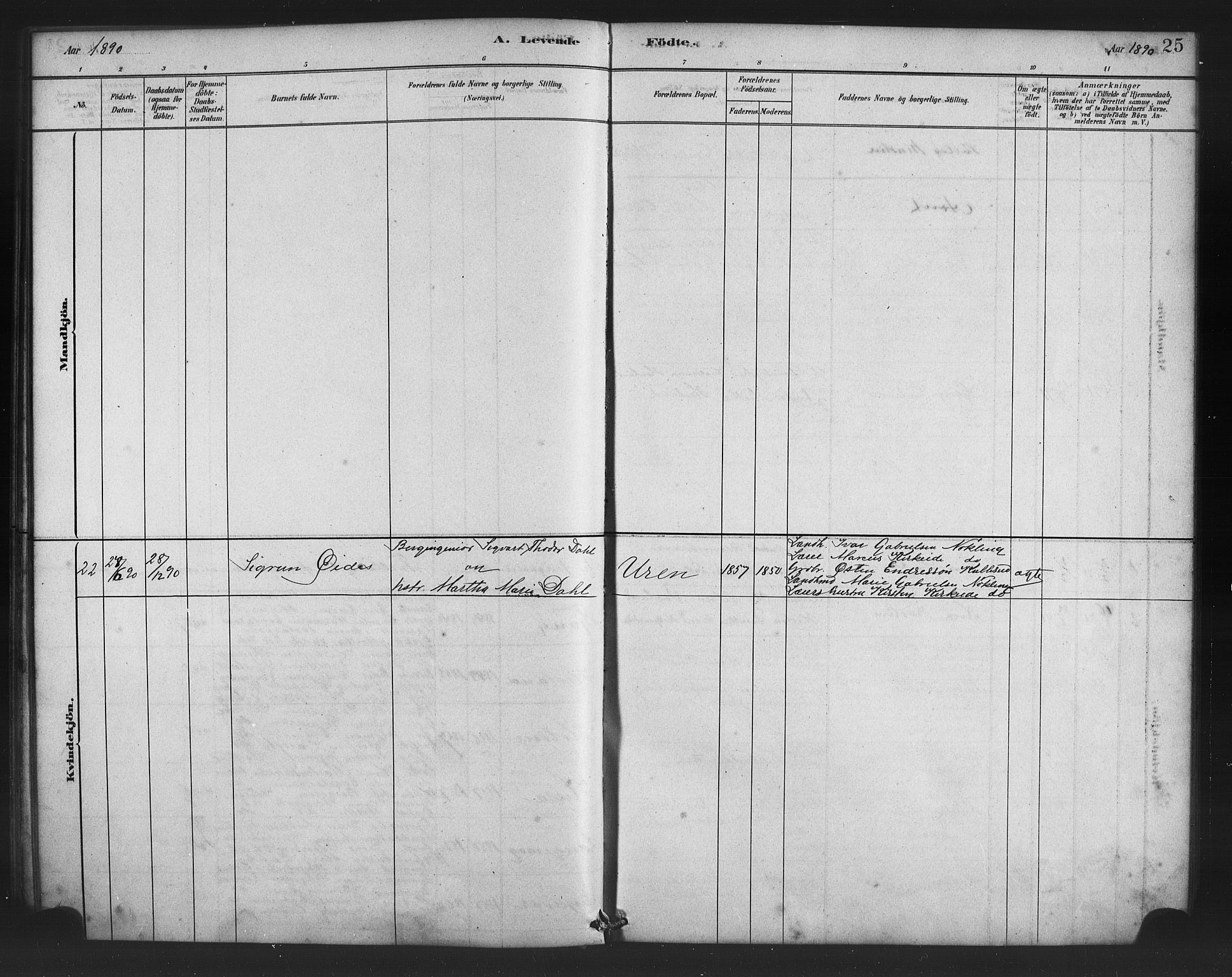 Finnås sokneprestembete, SAB/A-99925/H/Ha/Haa/Haad/L0001: Parish register (official) no. D 1, 1880-1894, p. 25