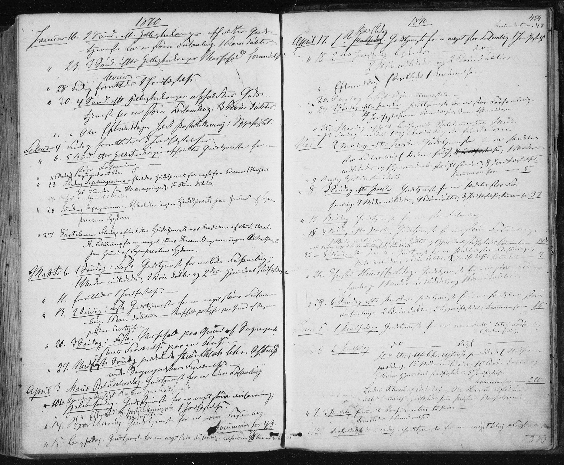 Ministerialprotokoller, klokkerbøker og fødselsregistre - Nordland, SAT/A-1459/801/L0008: Parish register (official) no. 801A08, 1864-1875, p. 454