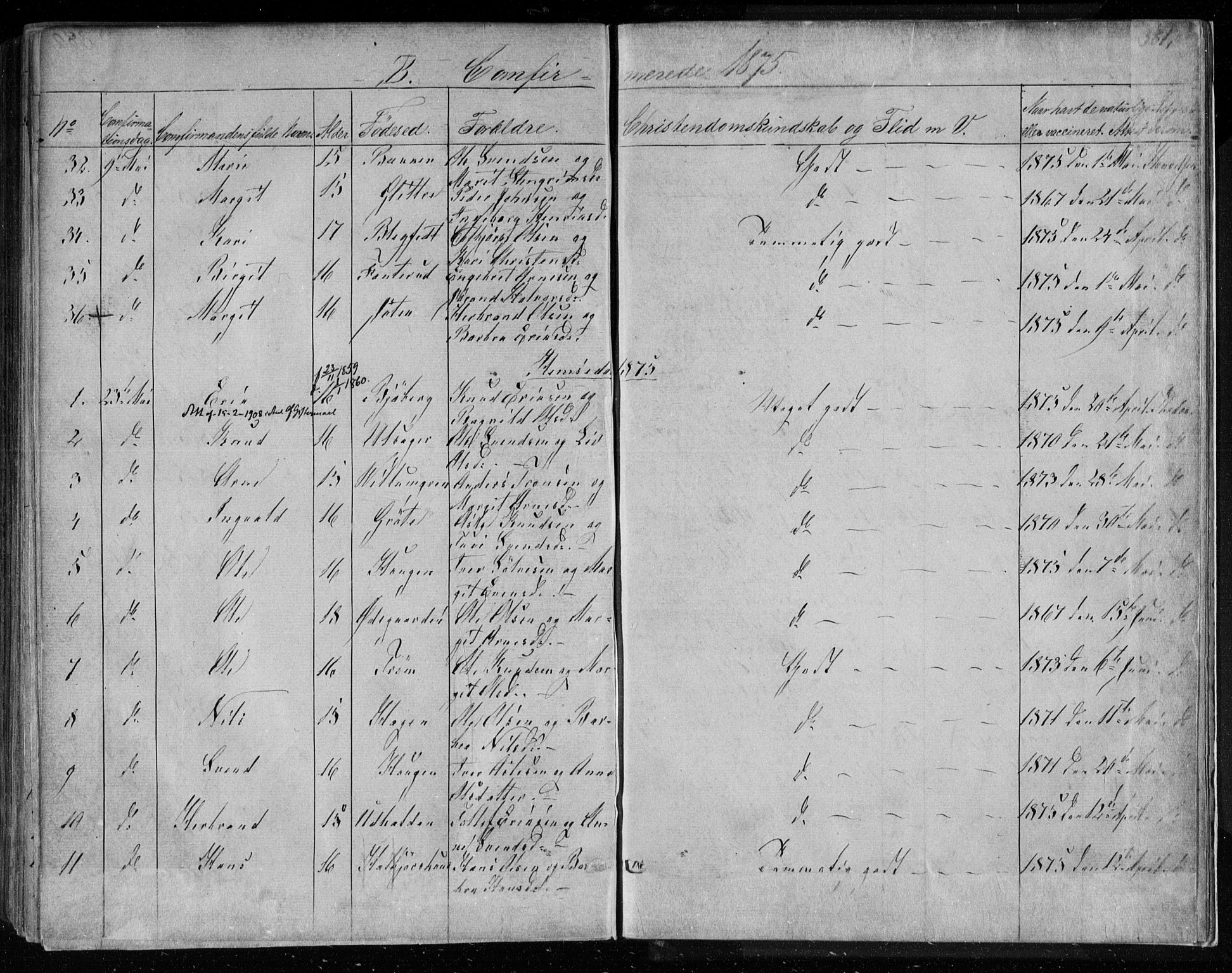 Gol kirkebøker, AV/SAKO-A-226/F/Fa/L0003: Parish register (official) no. I 3, 1863-1875, p. 381