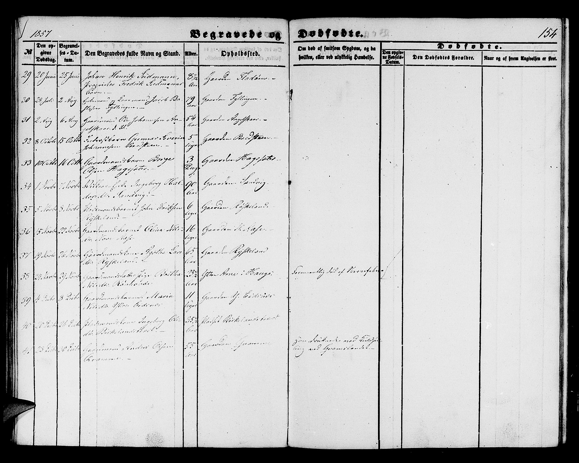 Hamre sokneprestembete, SAB/A-75501/H/Ha/Hab: Parish register (copy) no. B 1, 1852-1863, p. 154