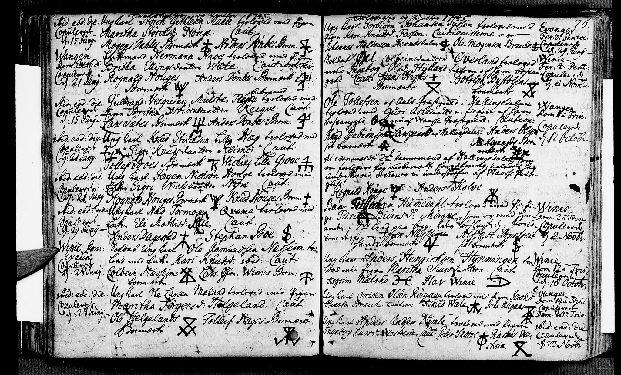 Voss sokneprestembete, AV/SAB-A-79001/H/Haa: Parish register (official) no. A 7, 1731-1773, p. 76