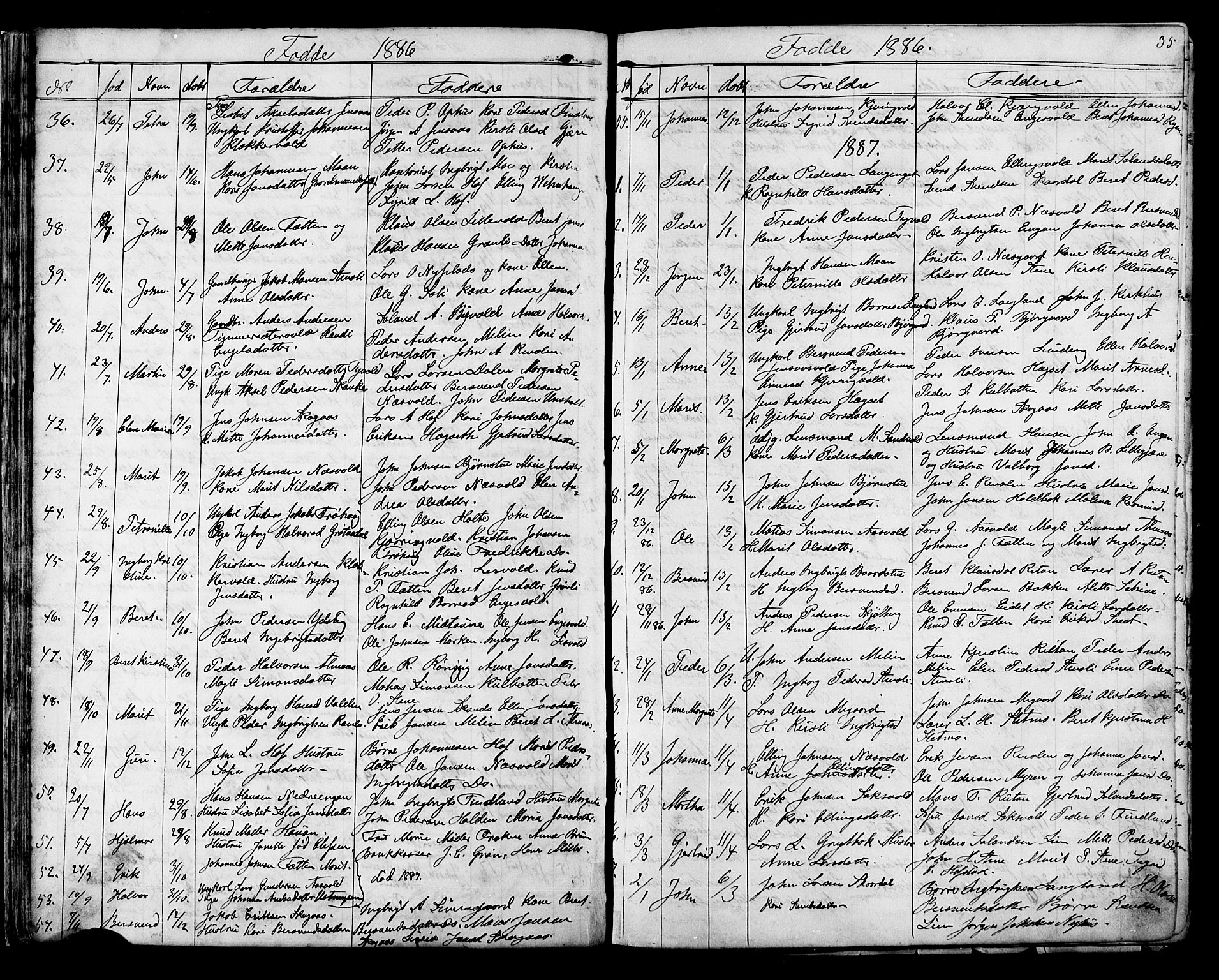 Ministerialprotokoller, klokkerbøker og fødselsregistre - Sør-Trøndelag, SAT/A-1456/686/L0985: Parish register (copy) no. 686C01, 1871-1933, p. 35