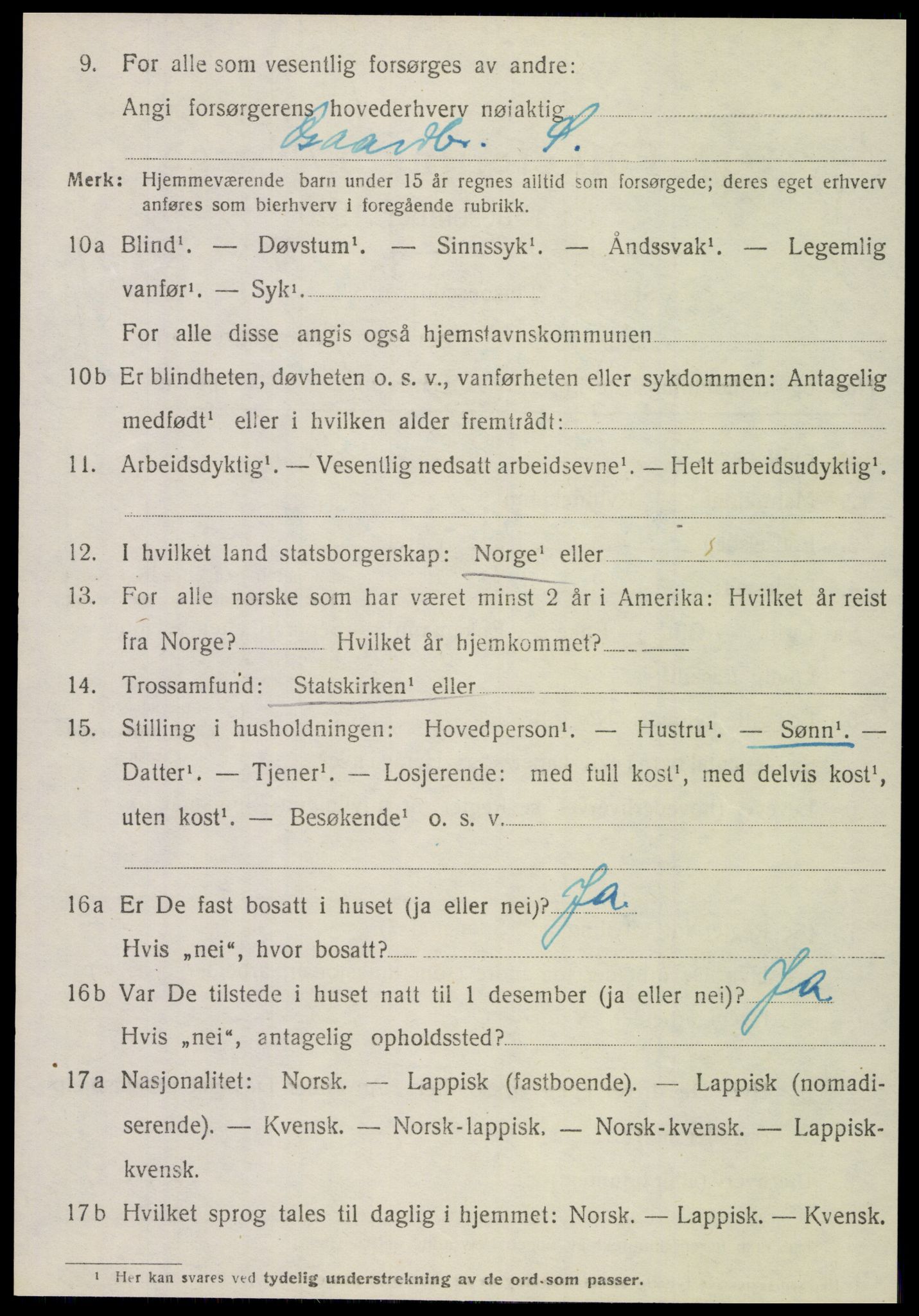 SAT, 1920 census for Meløy, 1920, p. 4716