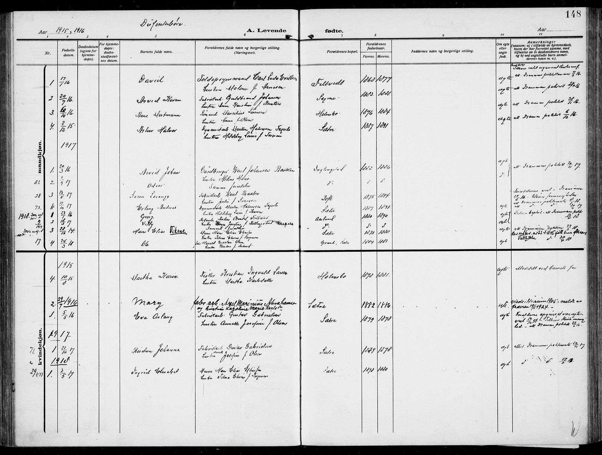 Hurum kirkebøker, AV/SAKO-A-229/F/Fa/L0016: Parish register (official) no. 16, 1899-1918, p. 148