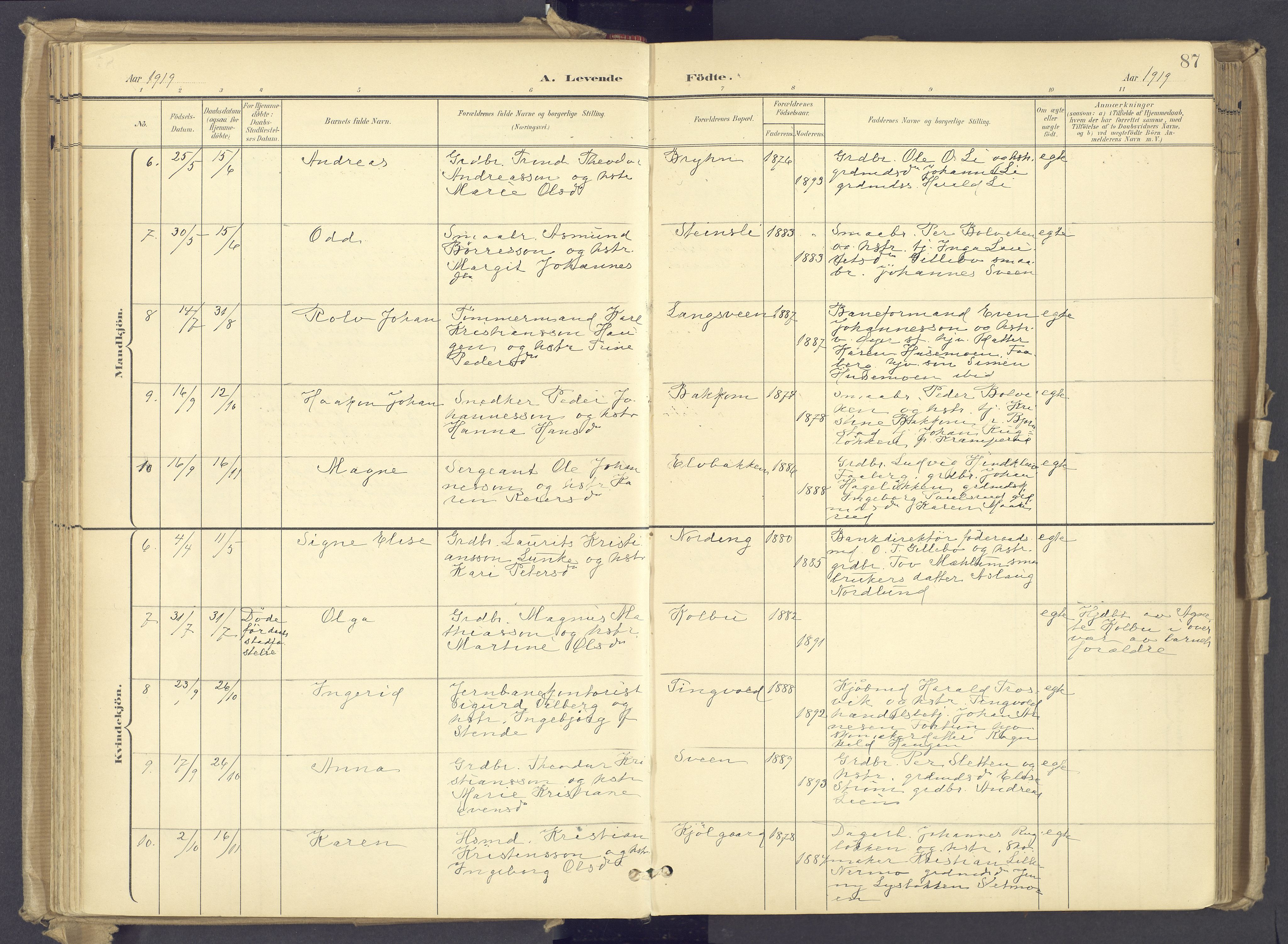 Øyer prestekontor, SAH/PREST-084/H/Ha/Haa/L0012: Parish register (official) no. 12, 1897-1920, p. 87