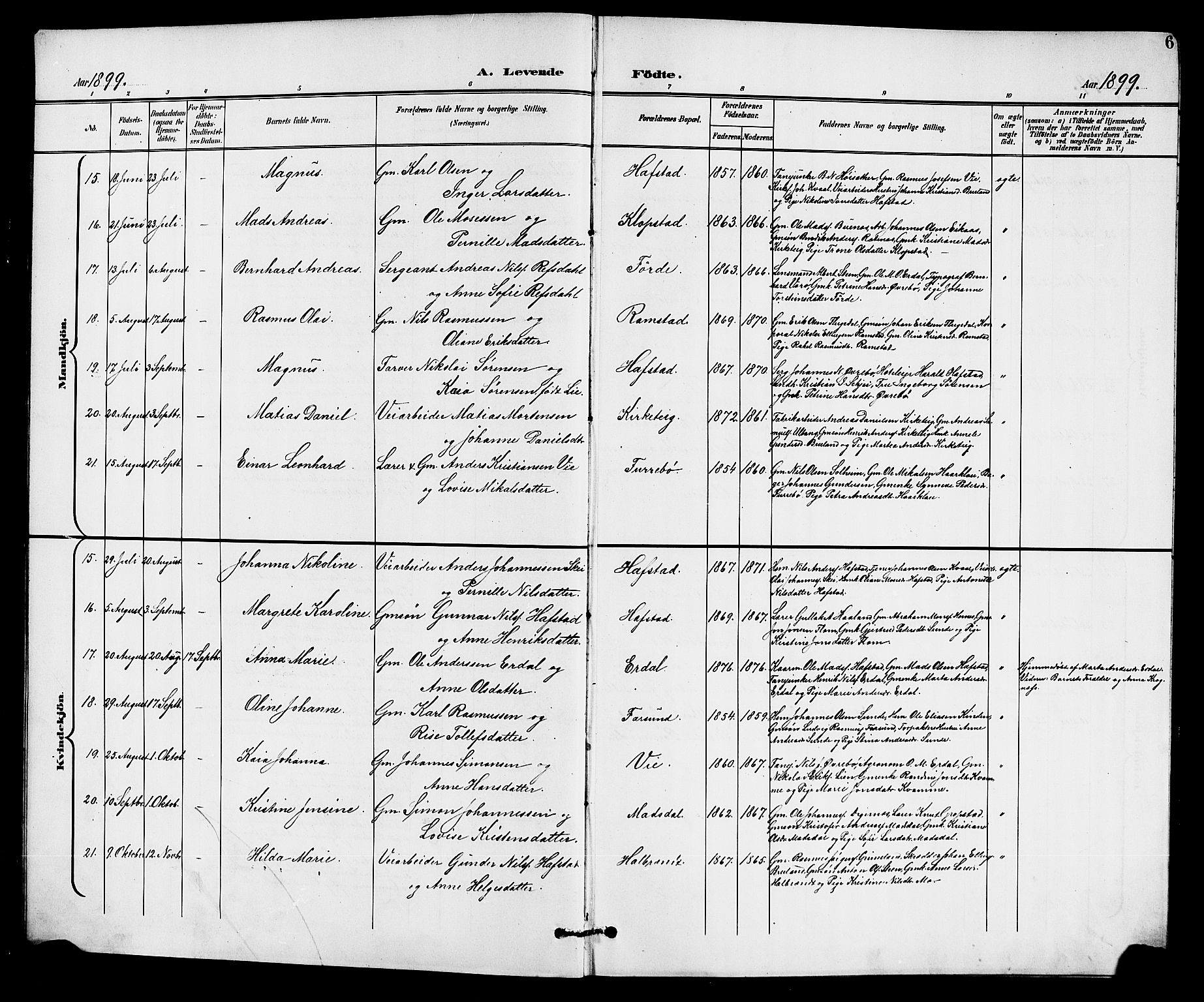 Førde sokneprestembete, SAB/A-79901/H/Hab/Haba/L0003: Parish register (copy) no. A 3, 1899-1924, p. 6