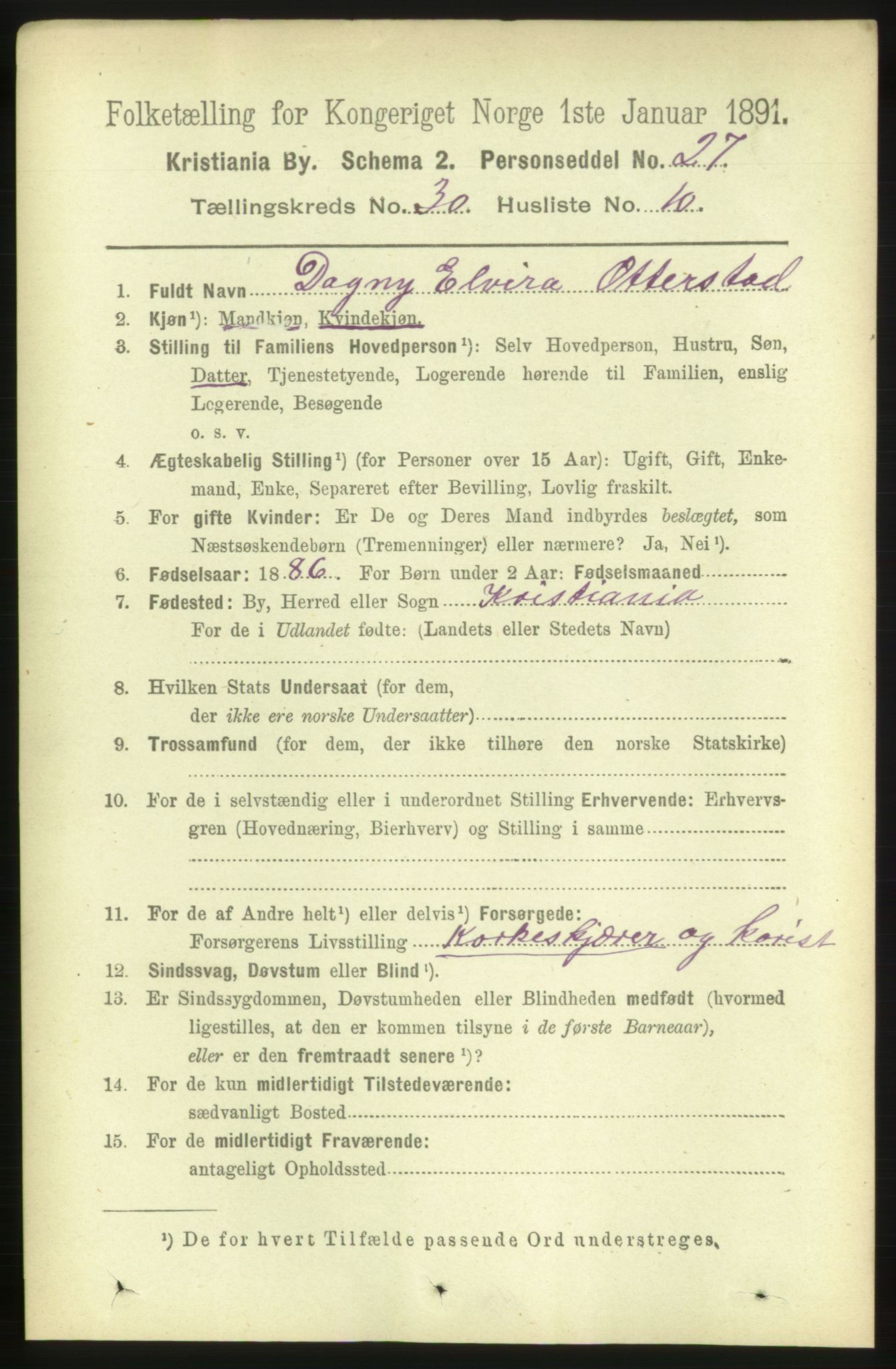 RA, 1891 census for 0301 Kristiania, 1891, p. 15822