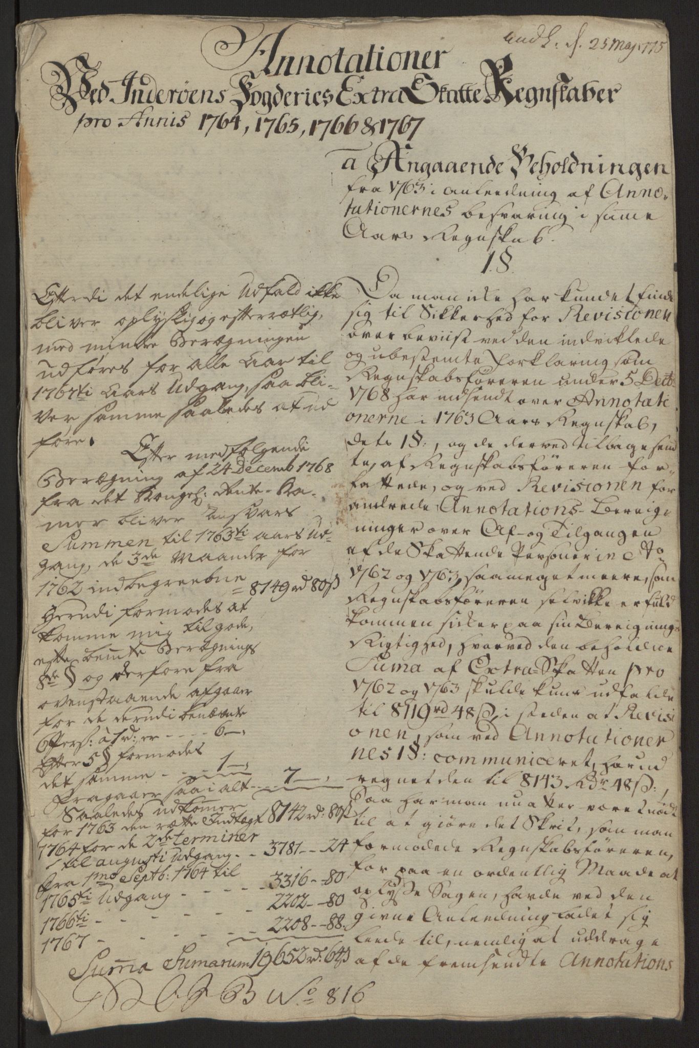 Rentekammeret inntil 1814, Reviderte regnskaper, Fogderegnskap, AV/RA-EA-4092/R63/L4420: Ekstraskatten Inderøy, 1762-1772, p. 597