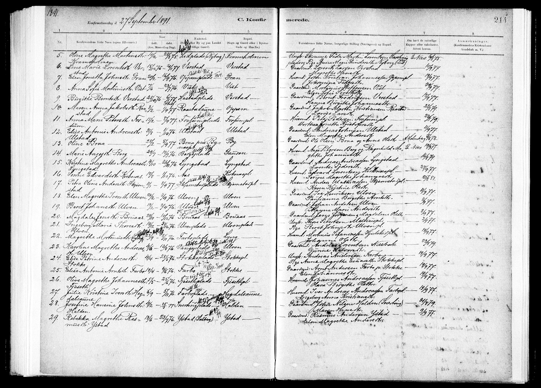 Ministerialprotokoller, klokkerbøker og fødselsregistre - Nord-Trøndelag, SAT/A-1458/730/L0285: Parish register (official) no. 730A10, 1879-1914, p. 214