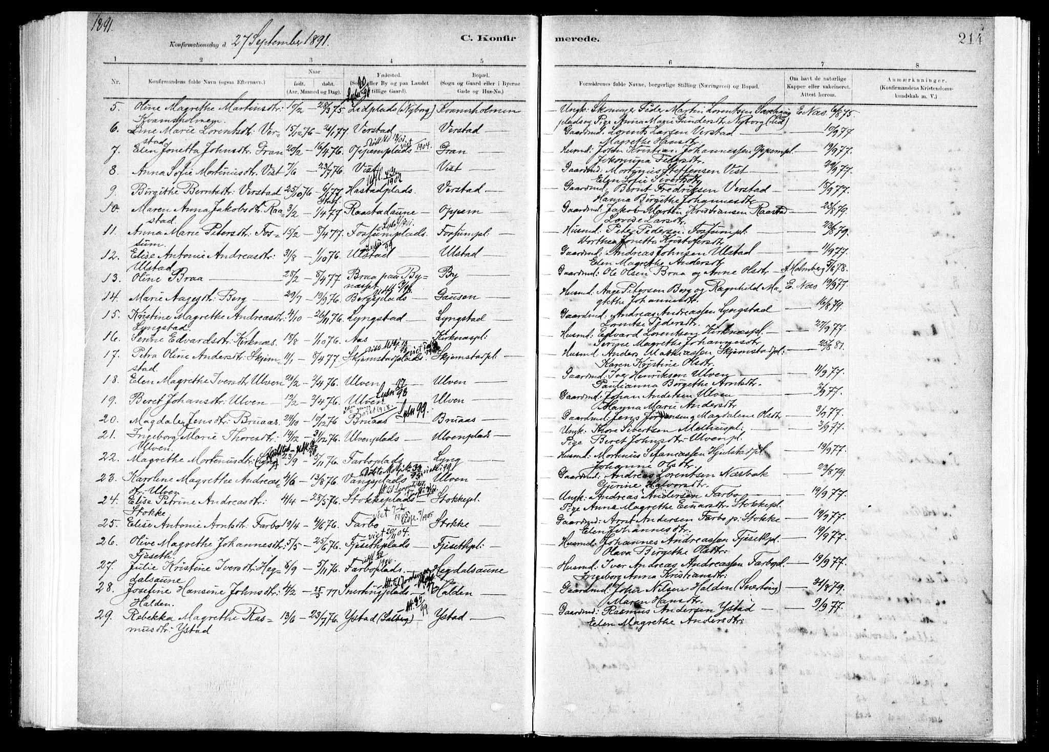 Ministerialprotokoller, klokkerbøker og fødselsregistre - Nord-Trøndelag, AV/SAT-A-1458/730/L0285: Parish register (official) no. 730A10, 1879-1914, p. 214