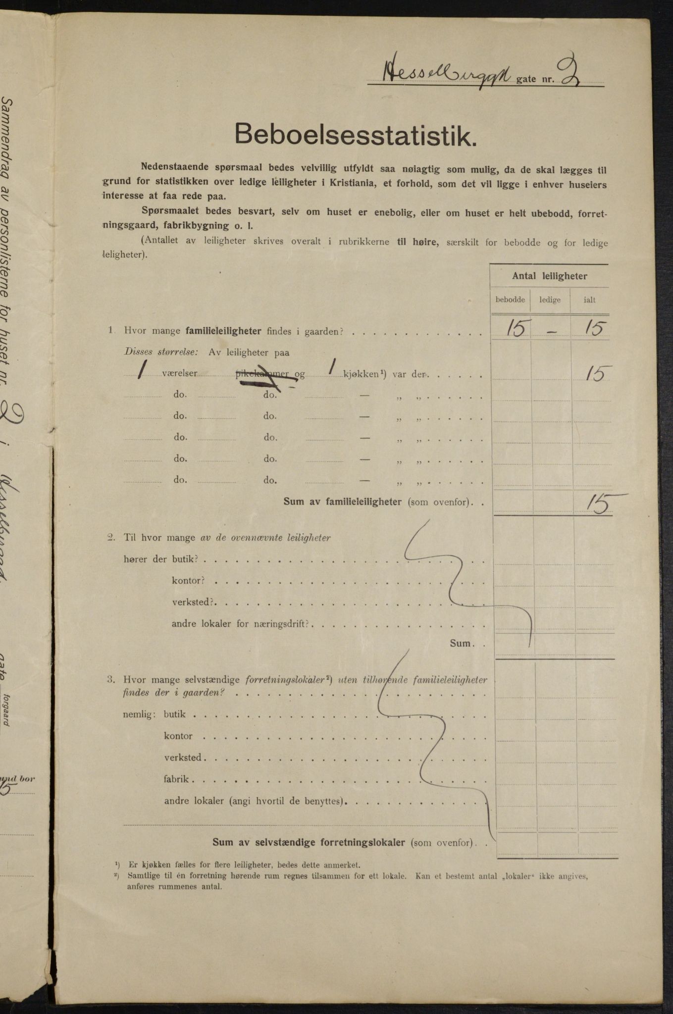 OBA, Municipal Census 1915 for Kristiania, 1915, p. 39444