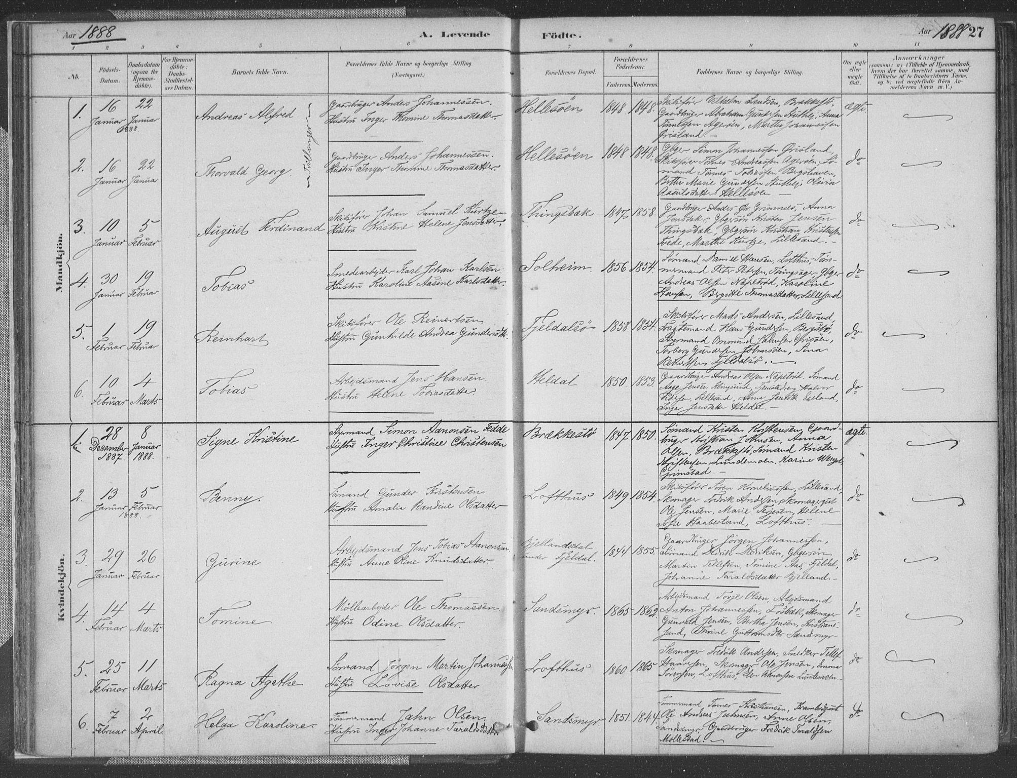 Vestre Moland sokneprestkontor, SAK/1111-0046/F/Fa/Fab/L0009: Parish register (official) no. A 9, 1884-1899, p. 27