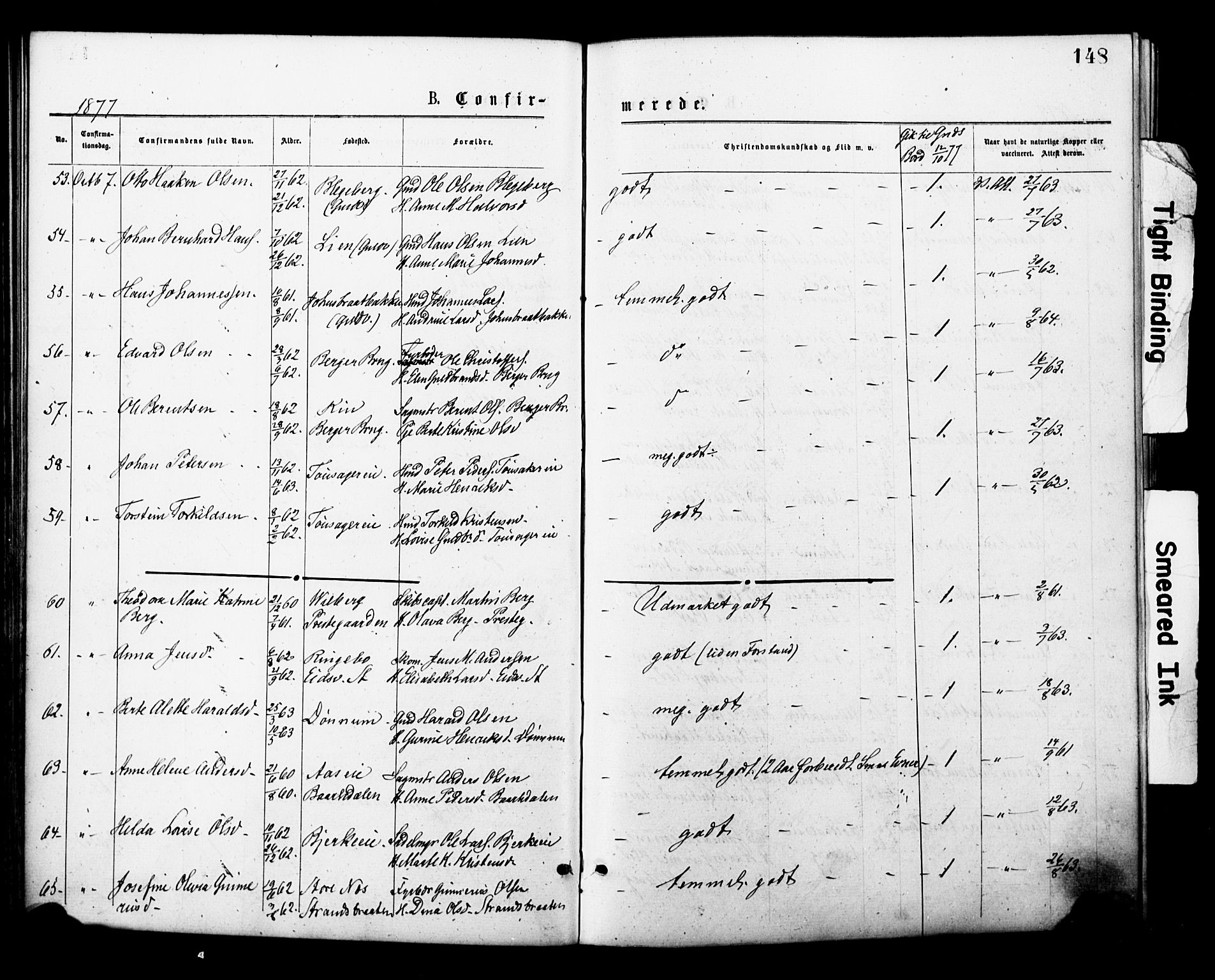 Eidsvoll prestekontor Kirkebøker, SAO/A-10888/F/Fa/L0001: Parish register (official) no. I 1, 1877-1881, p. 148
