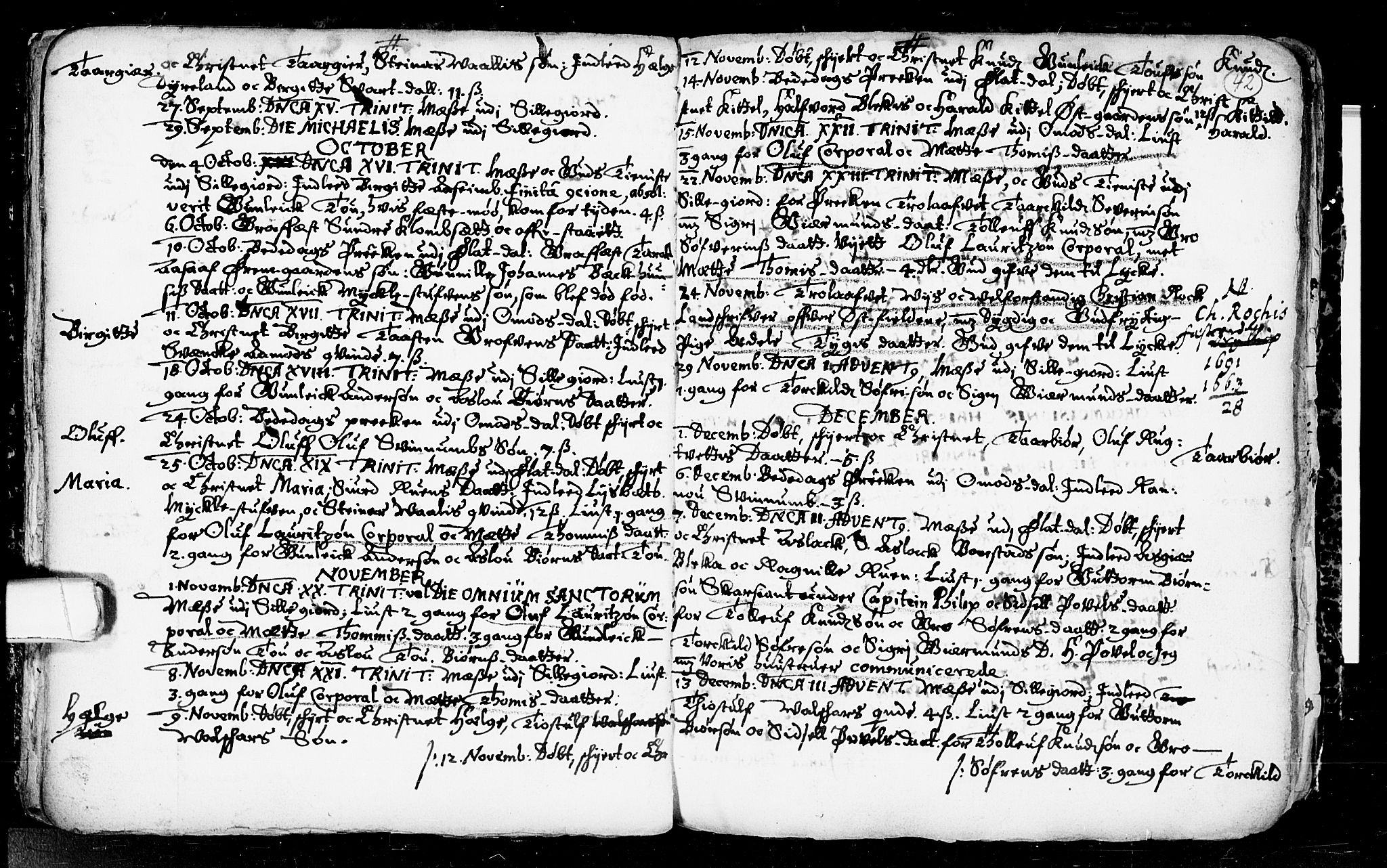 Seljord kirkebøker, SAKO/A-20/F/Fa/L0001: Parish register (official) no. I 1, 1654-1686, p. 42