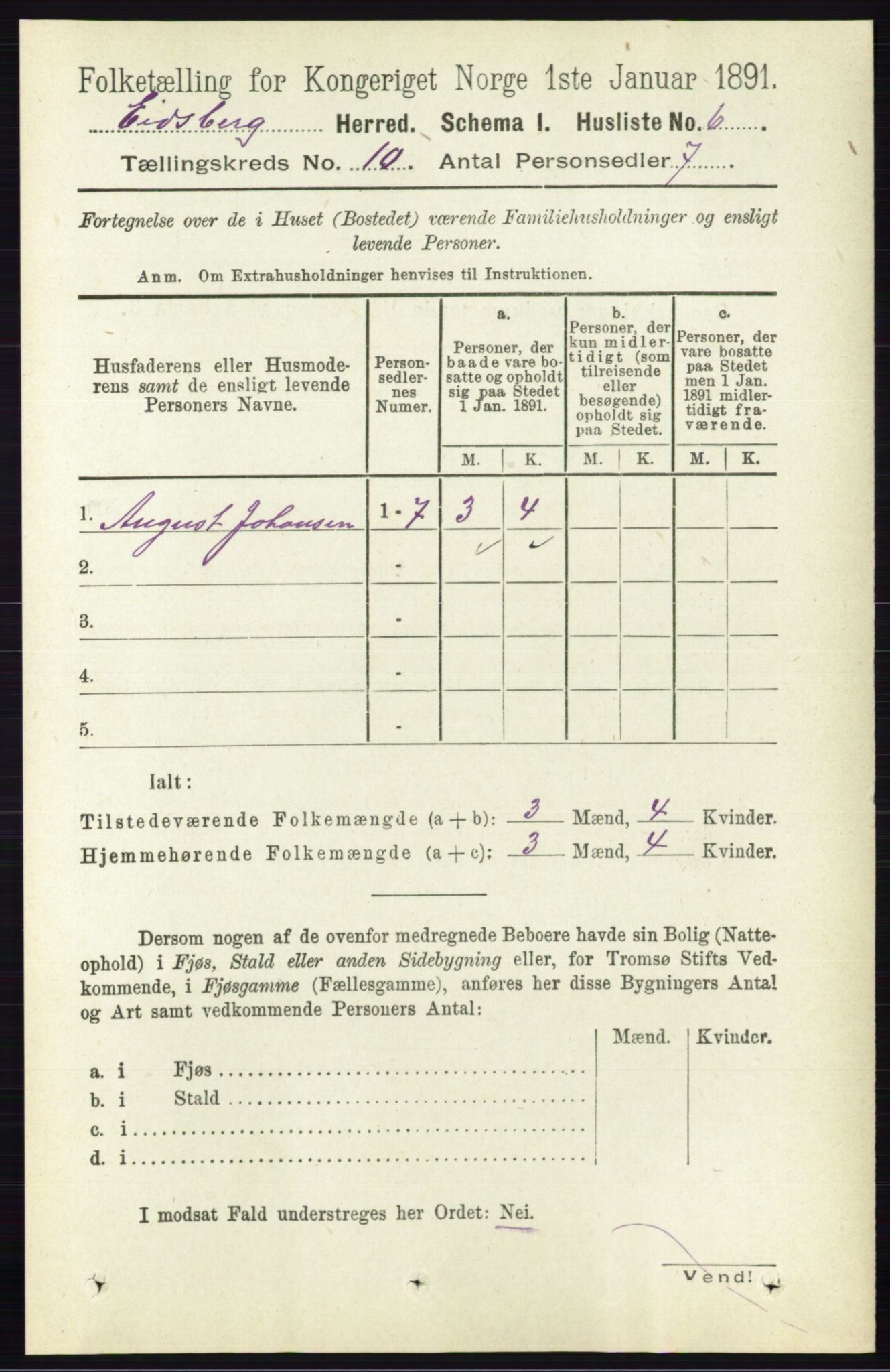 RA, 1891 census for 0125 Eidsberg, 1891, p. 5541