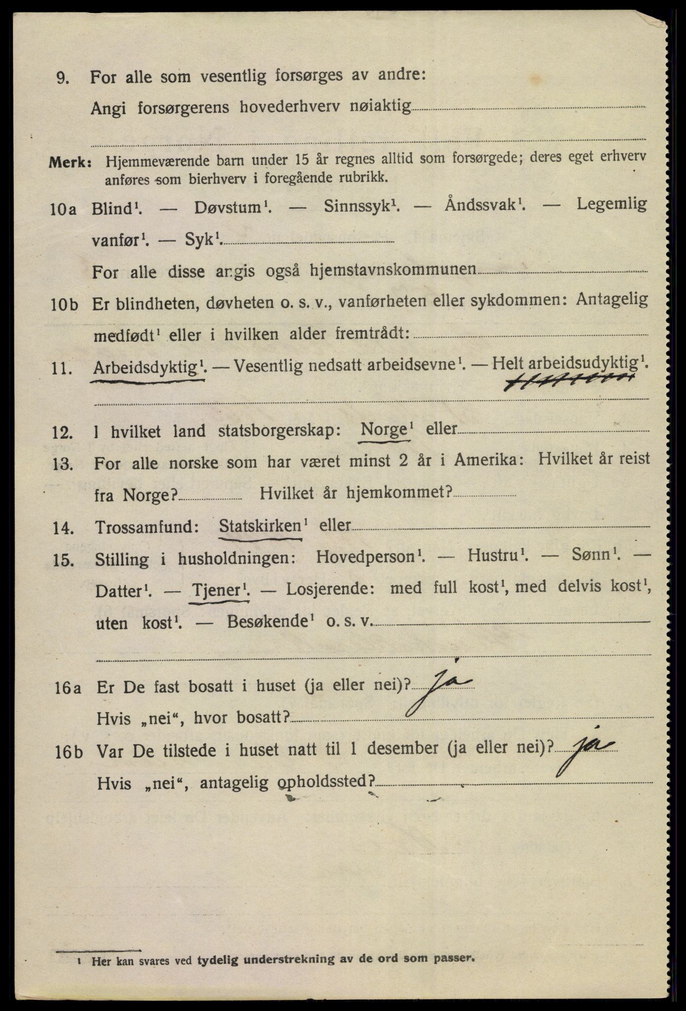 SAKO, 1920 census for Kongsberg, 1920, p. 10957