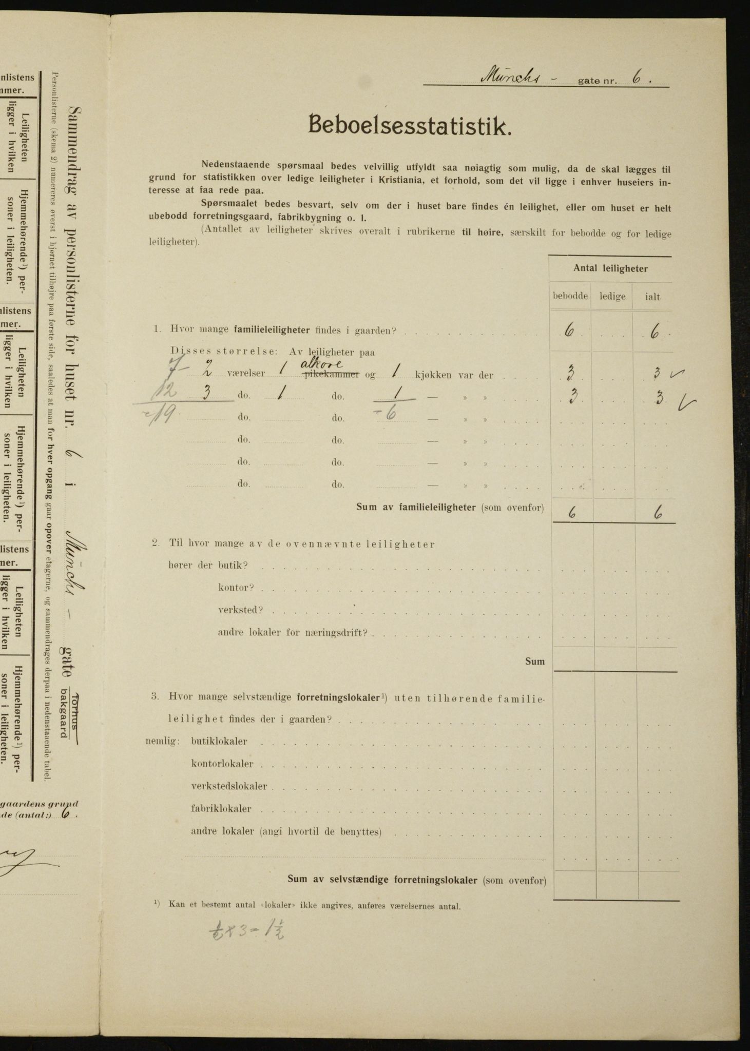 OBA, Municipal Census 1910 for Kristiania, 1910, p. 64446