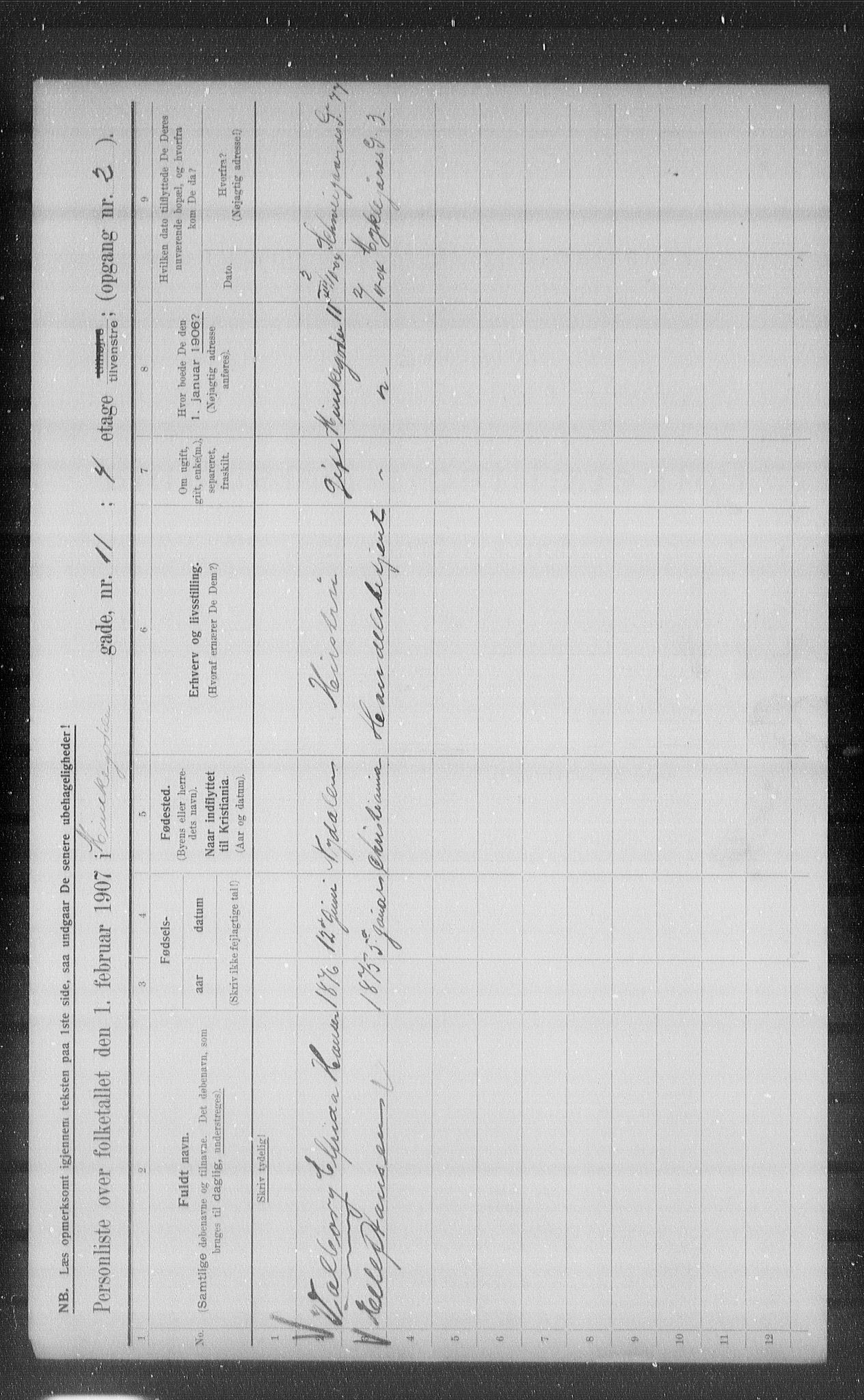 OBA, Municipal Census 1907 for Kristiania, 1907, p. 34801