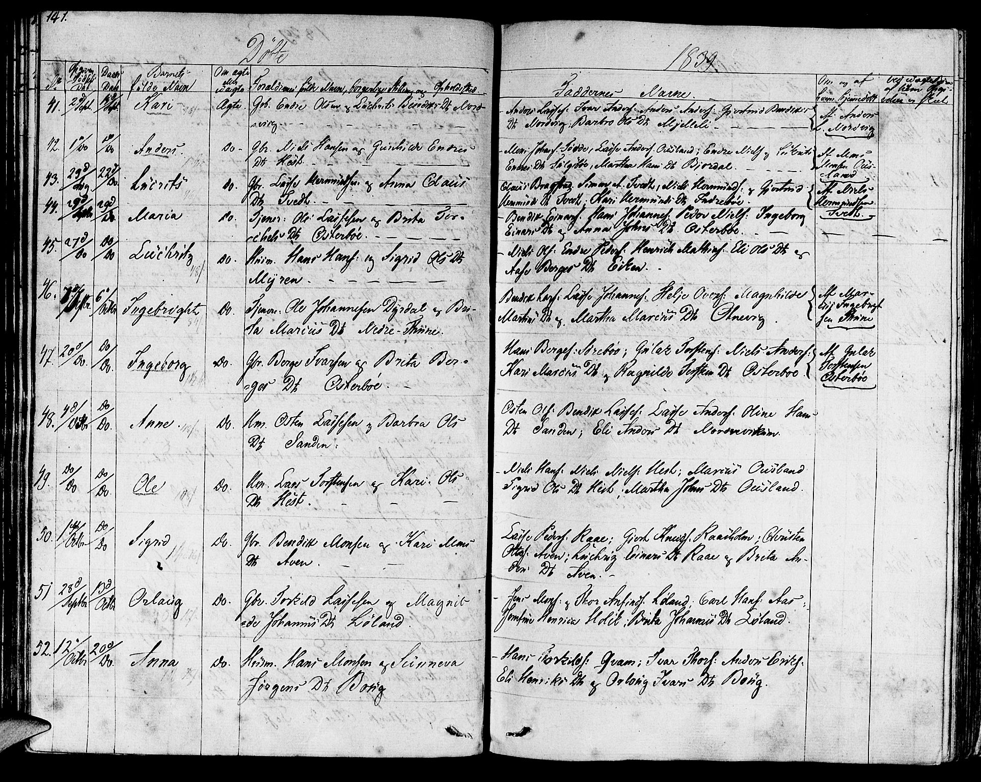 Lavik sokneprestembete, AV/SAB-A-80901: Parish register (official) no. A 2I, 1821-1842, p. 141