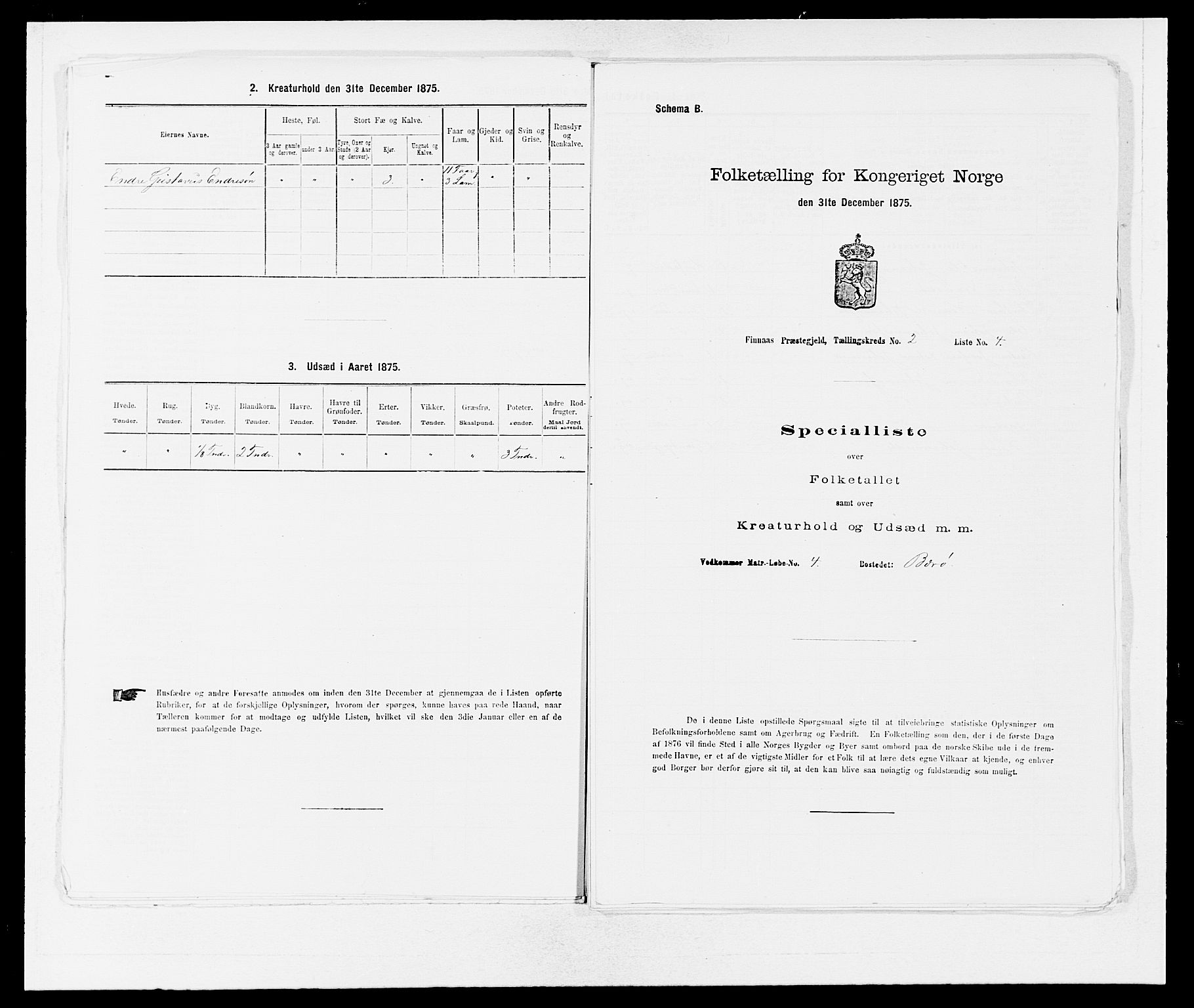 SAB, 1875 census for 1218P Finnås, 1875, p. 238