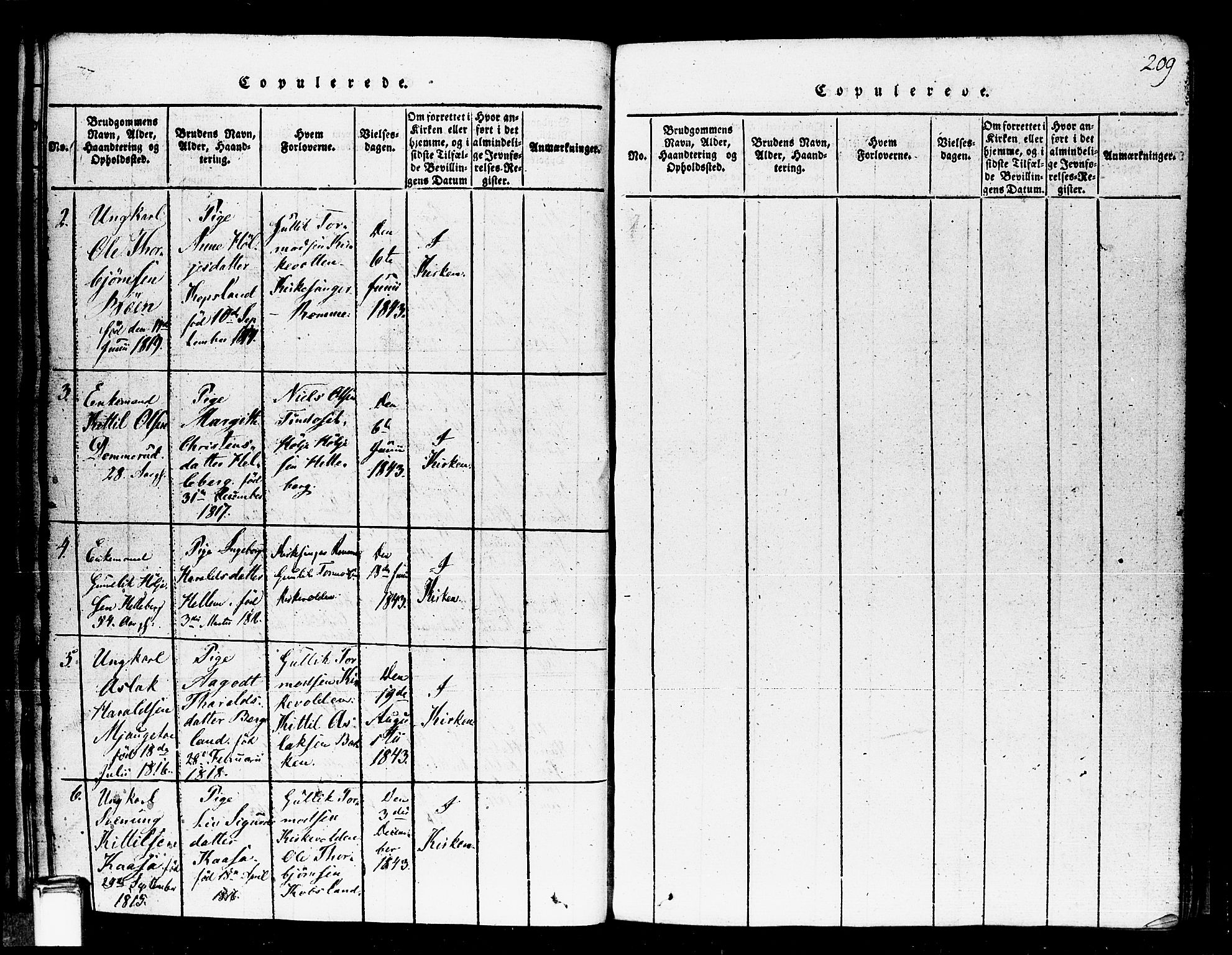 Gransherad kirkebøker, SAKO/A-267/F/Fa/L0001: Parish register (official) no. I 1, 1815-1843, p. 209