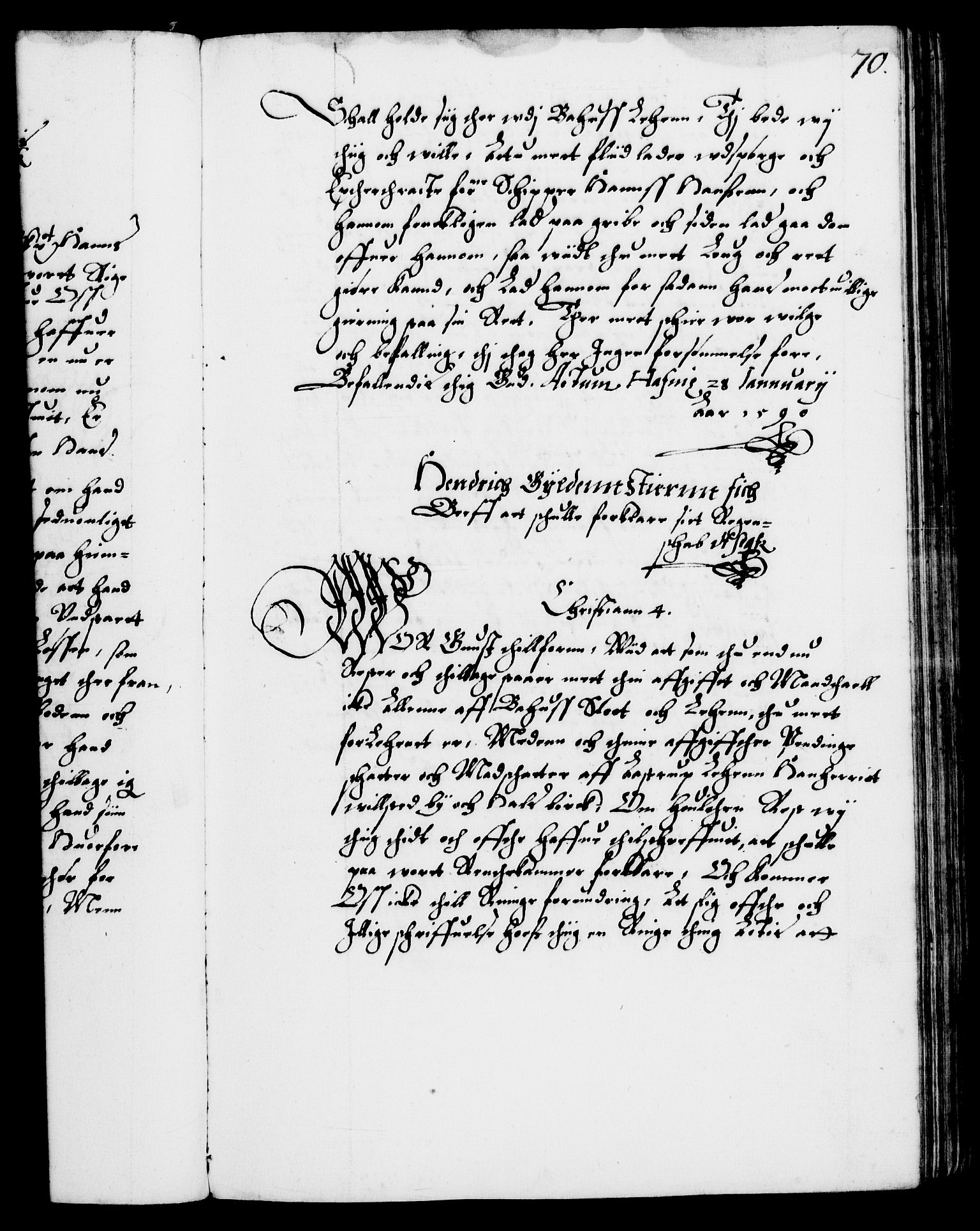 Danske Kanselli 1572-1799, RA/EA-3023/F/Fc/Fca/Fcab/L0002: Norske tegnelser (mikrofilm), 1588-1596, p. 70a