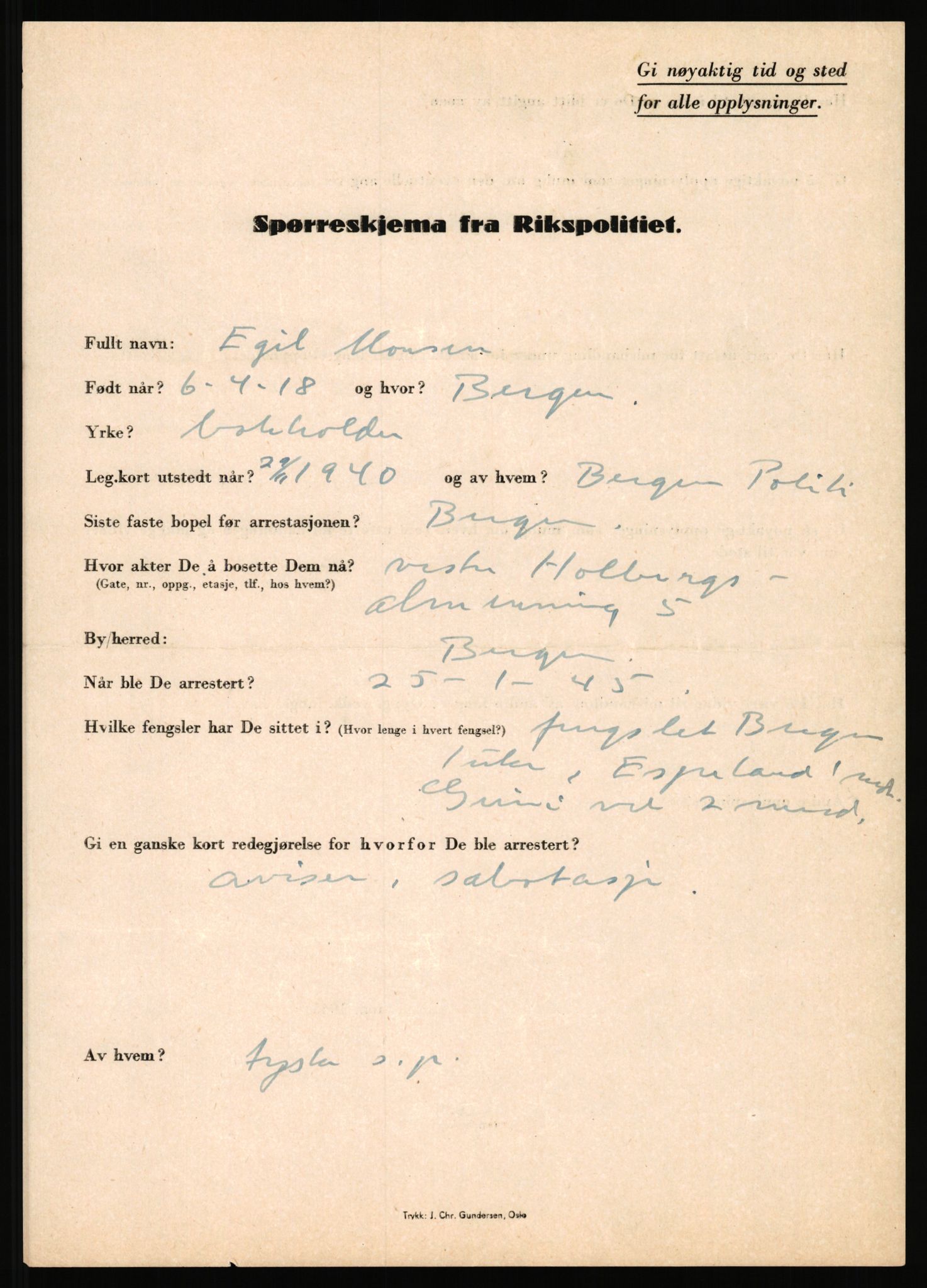 Rikspolitisjefen, AV/RA-S-1560/L/L0012: Mogensen, Øivind - Noraas, Lars, 1940-1945, p. 58