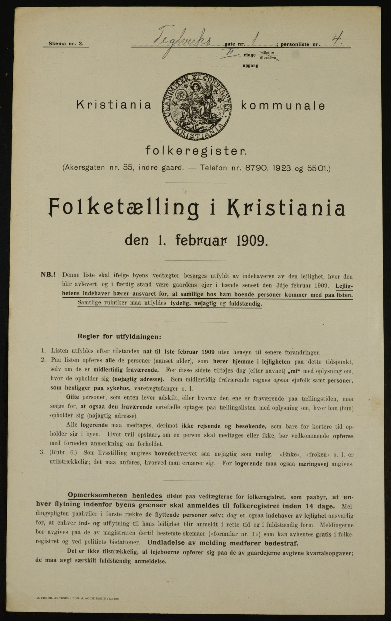 OBA, Municipal Census 1909 for Kristiania, 1909, p. 97272